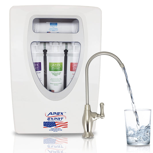 EXPRT MR-2034 Quality Under Sink Water Filter System, 4 Stage Ultrafiltration UF Undersink Water Filter, Direct Connect to Max Water Flow Brushed Nickel Faucet - .01 Micron Removes Bad Taste & Odor