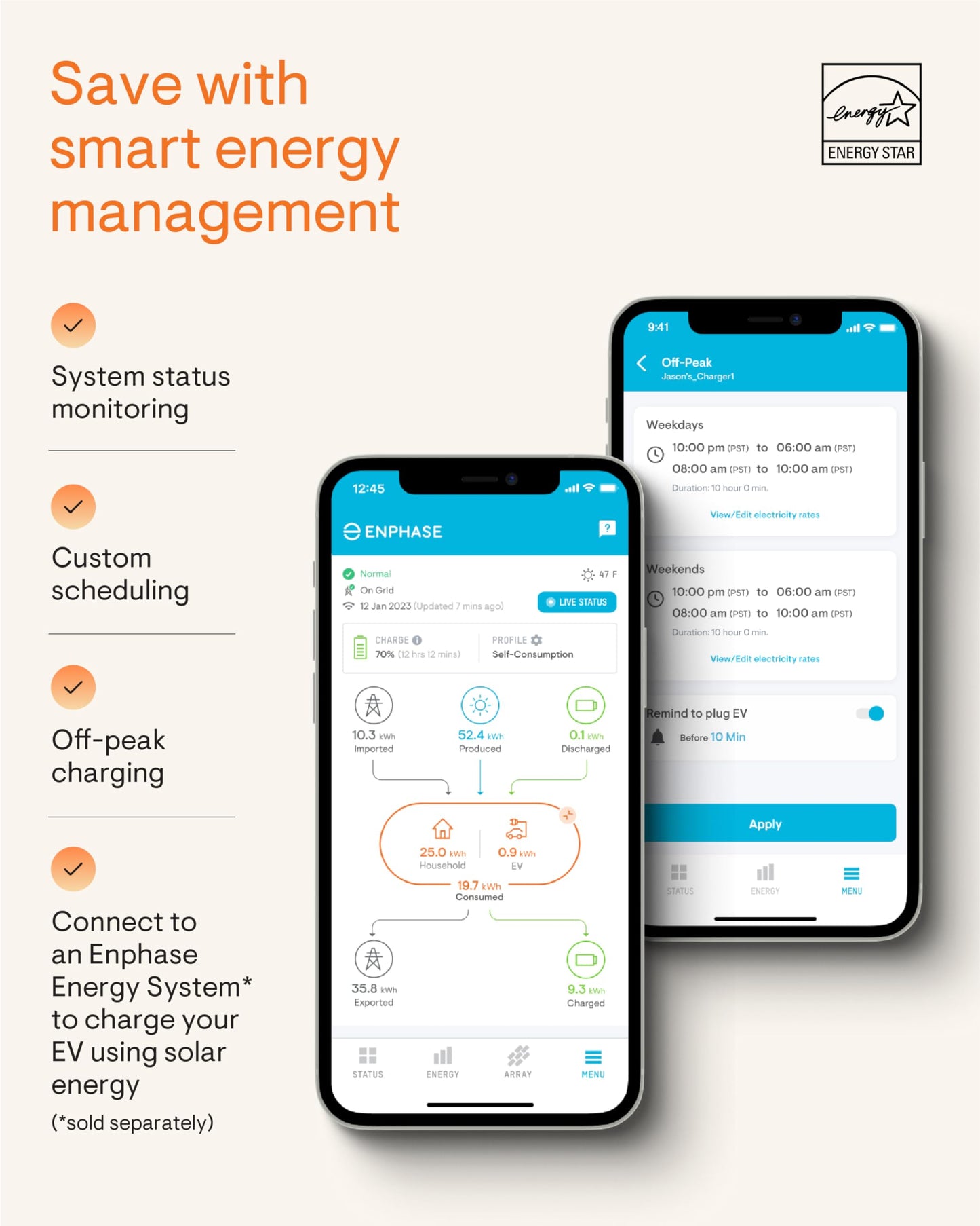 40 Amp Smart Level 2 EV Charger - Enphase IQ 50 (Formerly ClipperCreek), Hardwired, Electric Car Charger with J1772 Connector, 5-Year Warranty, 25ft Cable for Home Use