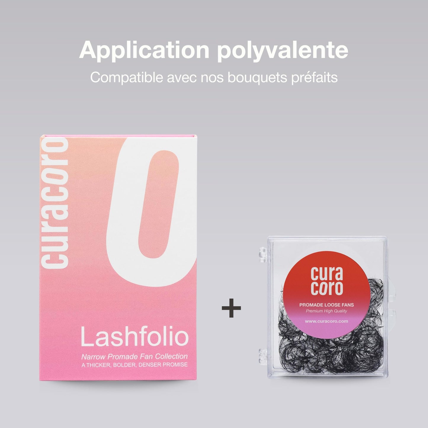 Curacoro LashFolio Narrow Promade Fans, 8D-0.05 CC Curl, 11mm Length, Handmade Volume Eyelashes, Professional Long-Lasting Promade Lash Fans