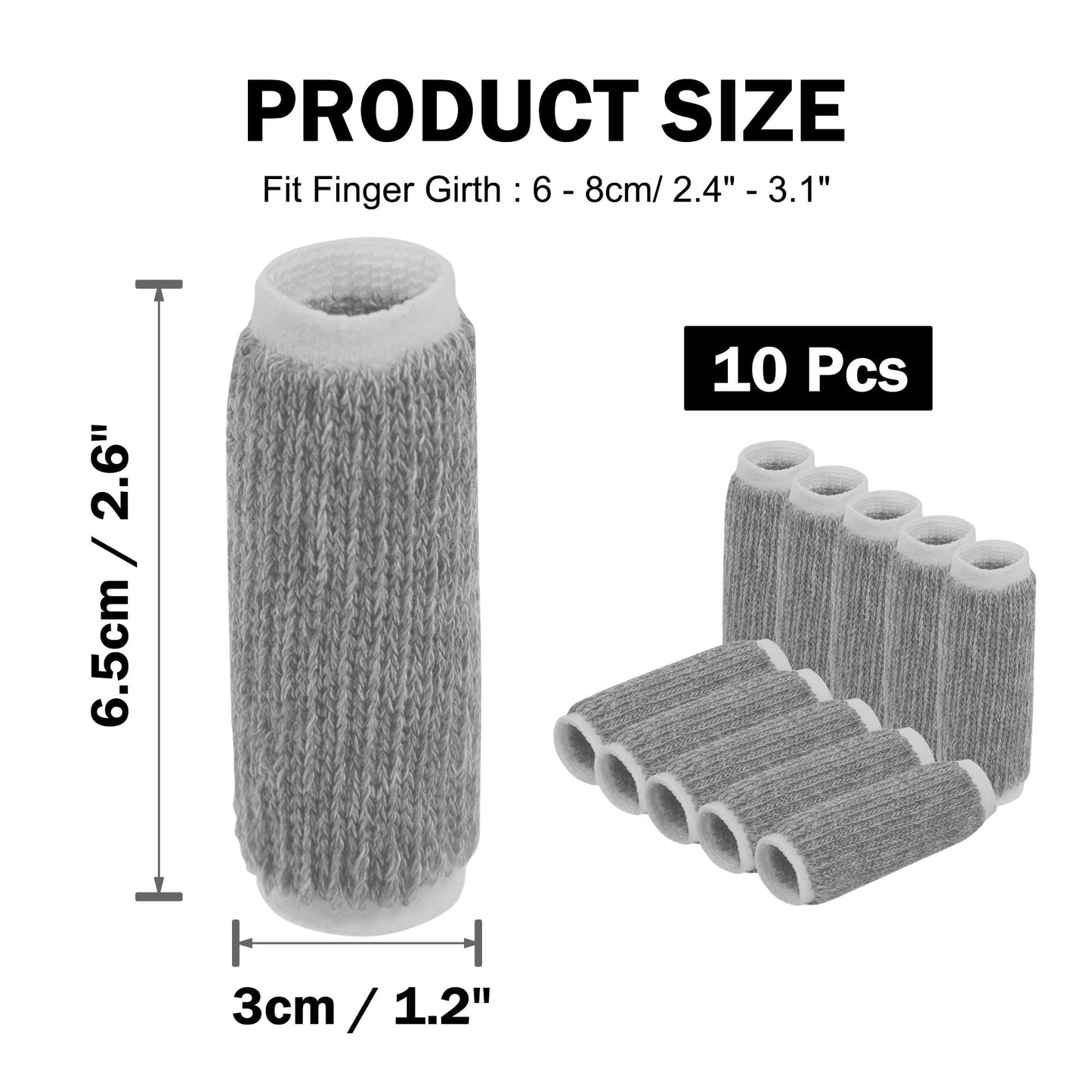 uxcell 10pcs Finger Protectors Splints, Compression Finger Sleeves Thumb Brace for Trigger Finger, Elastic Covers for Basketball, Breathable Finger Supporter 2.2" x 1"""