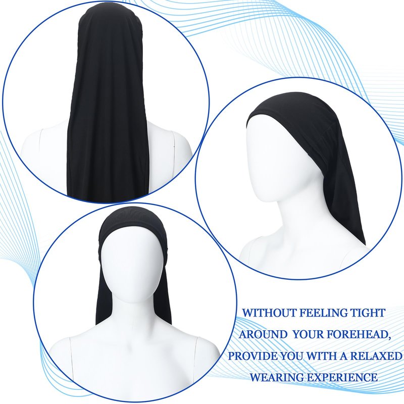 Twistover 2 Pcs Jumbo Dreadlock Cap Hair Dreads Head Wrap Loc Wraps for Dreads Hair Accessories for Men Women Sleeping(Black,Black,37 Inches)