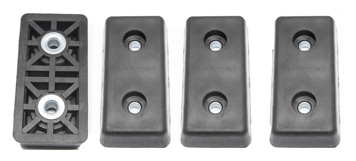 4 Large Rectangular Rubber Feet Bumpers - .528 H X 2.777 L X 1.375 W - Made in USA - Heavy Duty - Non Marking for Furniture, Tables, Chairs, Desks, Benches, Sofas, Chests, Other Large Items.