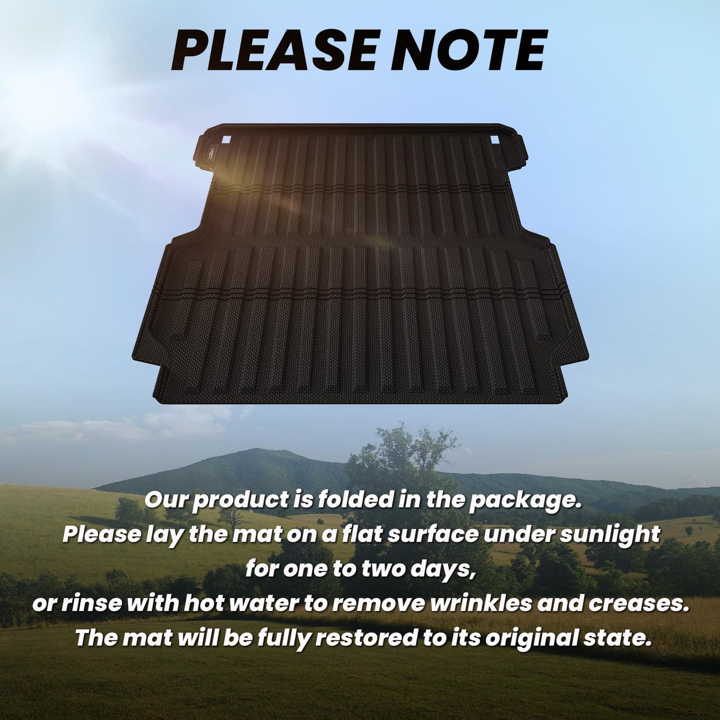 LASFIT Truck Bed Mat for Honda Ridgeline 2026 2025 2024 2023 2022 2021 2020 2019 2018 2017 5.3FT (64.0 in) Bed Mat, TPE All Weather Custom Fit Truck Cargo Bed Liner, Black