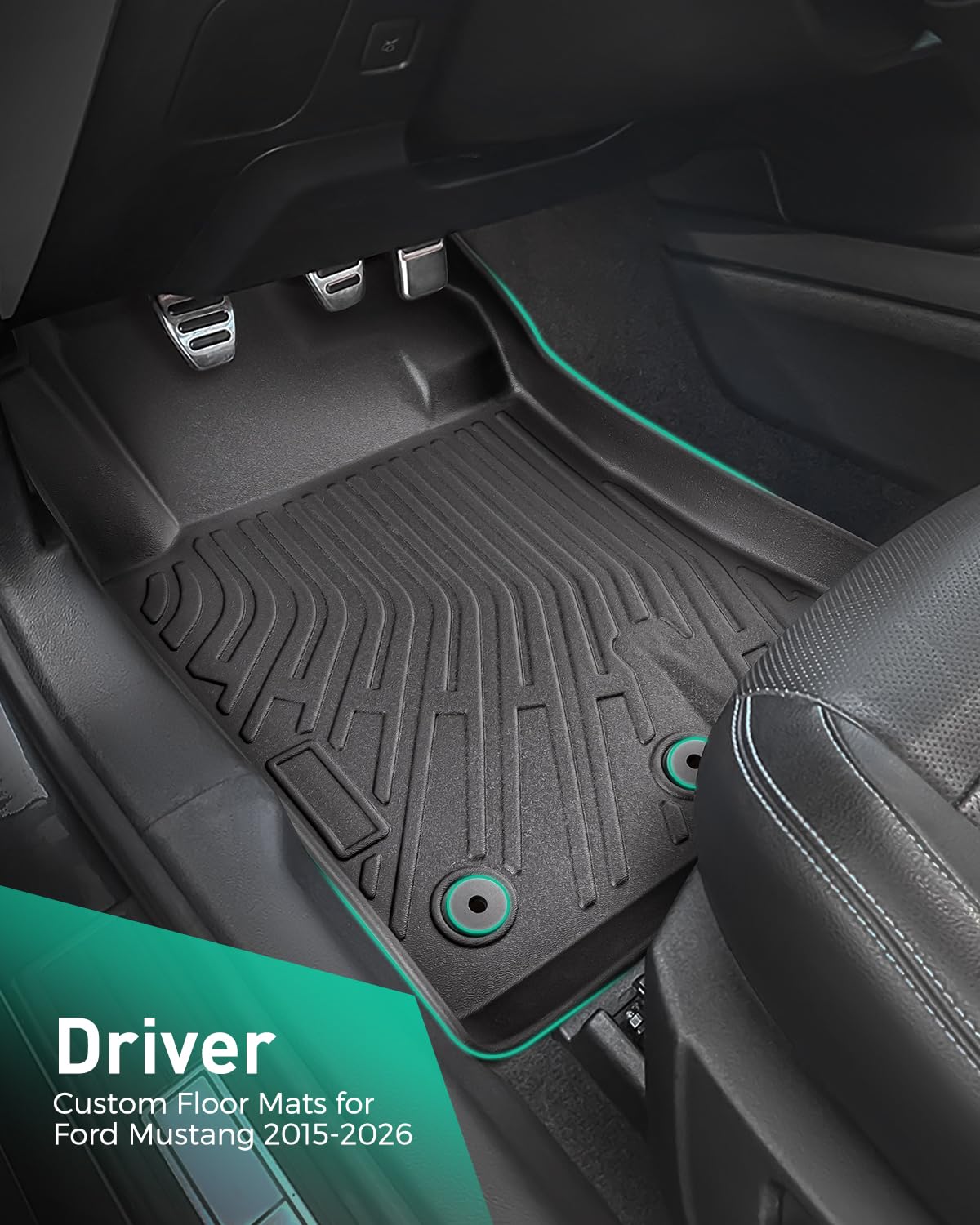 CARxion® for Ford Mustang Floor Mats & Cargo Liner (2015-2024 2025 2026, 5PCS Full Set, Not for Mach-E)