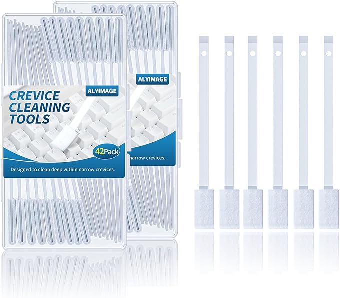 AlyimageÂ® 42 Pcs Disposable Crevice Cleaning Brush Set for Small Spaces, Toilet Bowl, Window Groove, Vent Fan, Door Track, Keyboard