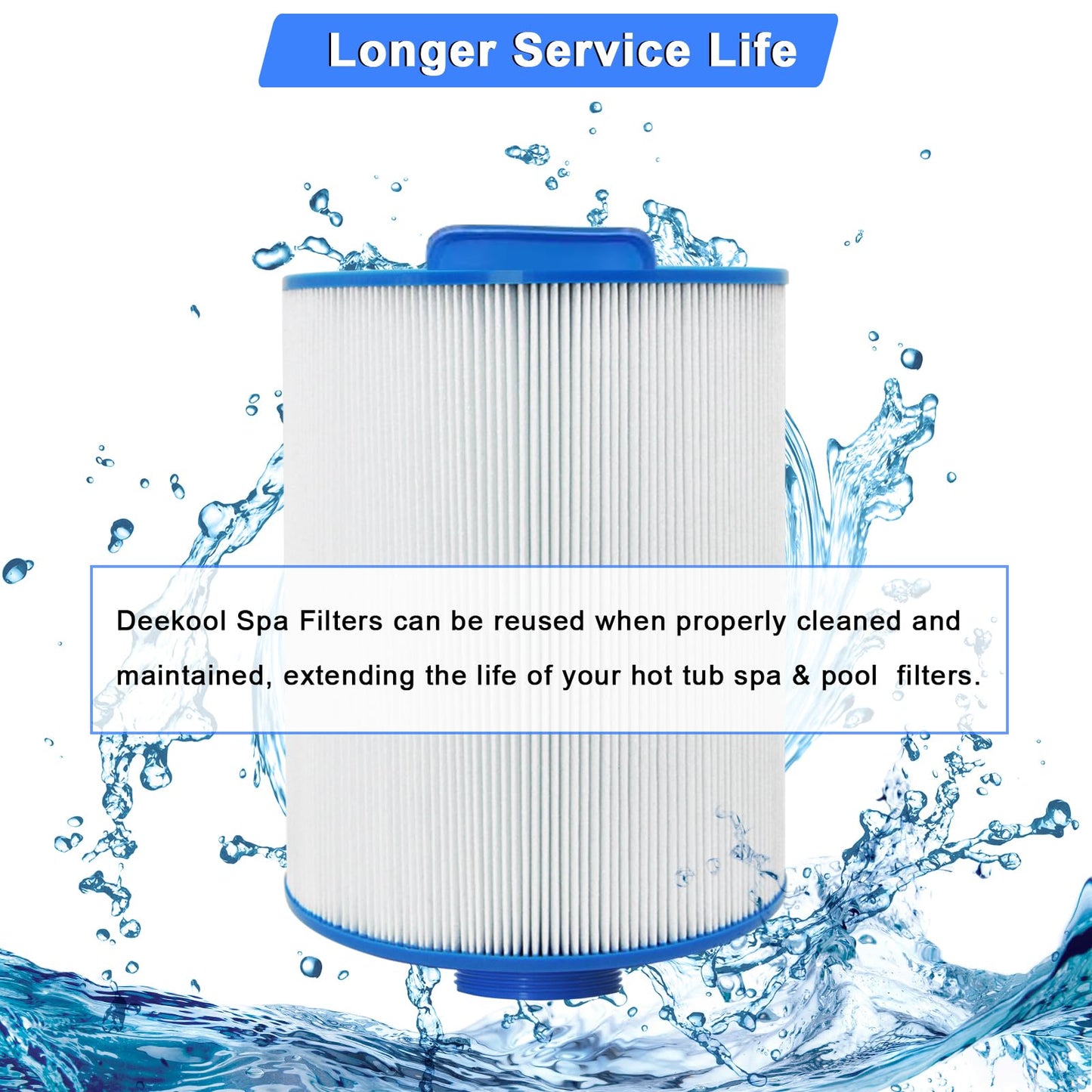 PAS50SV-F2M Hot Tub Spa Filter Cartridge, Compatible with Unicel 6CH-502, Filbur FC-0311, Master Deluxe M60506, Magnum AR50, Baleen AK-90161, Excel Filters XLS-604 Artesian Spas Filter, 2 Pack