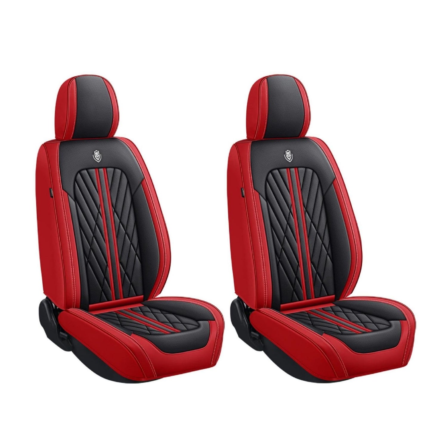 ANKIV Premium Faux Leather Fully Covered Car Seat Cover Custom Fit for Dodge Charger 2002-2023 Non-Slip Interior Seat Cushions Protectors (Full Set 5 Seats,Black Red)