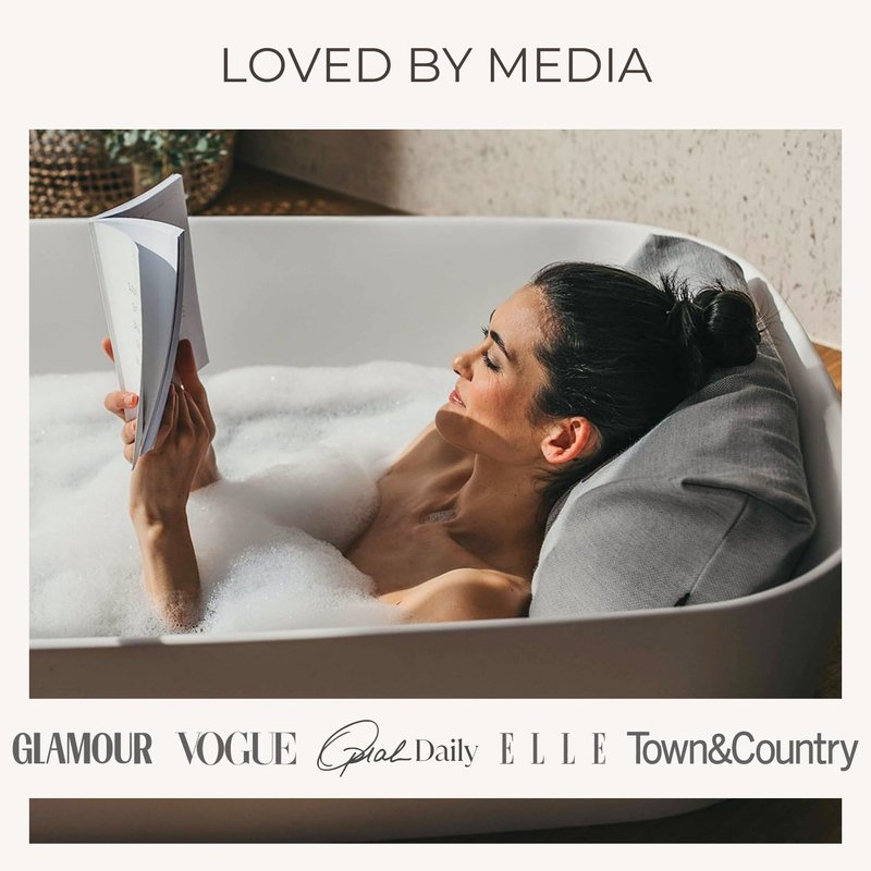 BADESOFA® Luxury Bath Pillow S - Ultra Comfortable & Quick-Drying Bath Back Pillow - Washable Full Body Bath Pillow for Bathtub - Therapeutic Head and Neck Support - Luxury Spa Cushion in Ivory Pearl