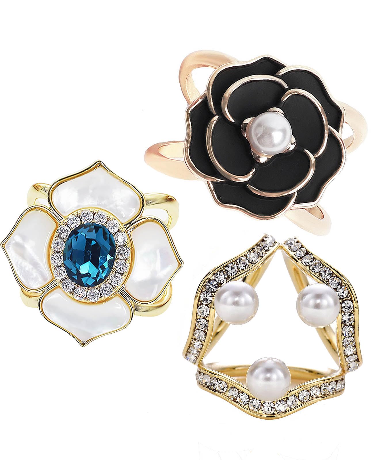 Scarf Rings Buckle And Slides For Women Scarves Pin Tshirt Ties Clip For The Side 3CP