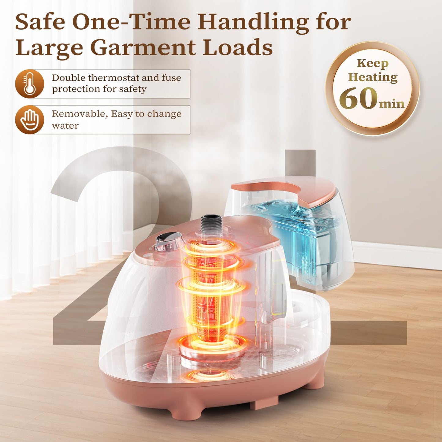 HAPAIS Steamer for Clothes,1800W Standing Garment Steamer with 30s Fast Heat,2L Tank for 1 Hour,Professional Clothes Steamers for 10 Fabric Modes,2-in-1 Flat & Hanging Ironing