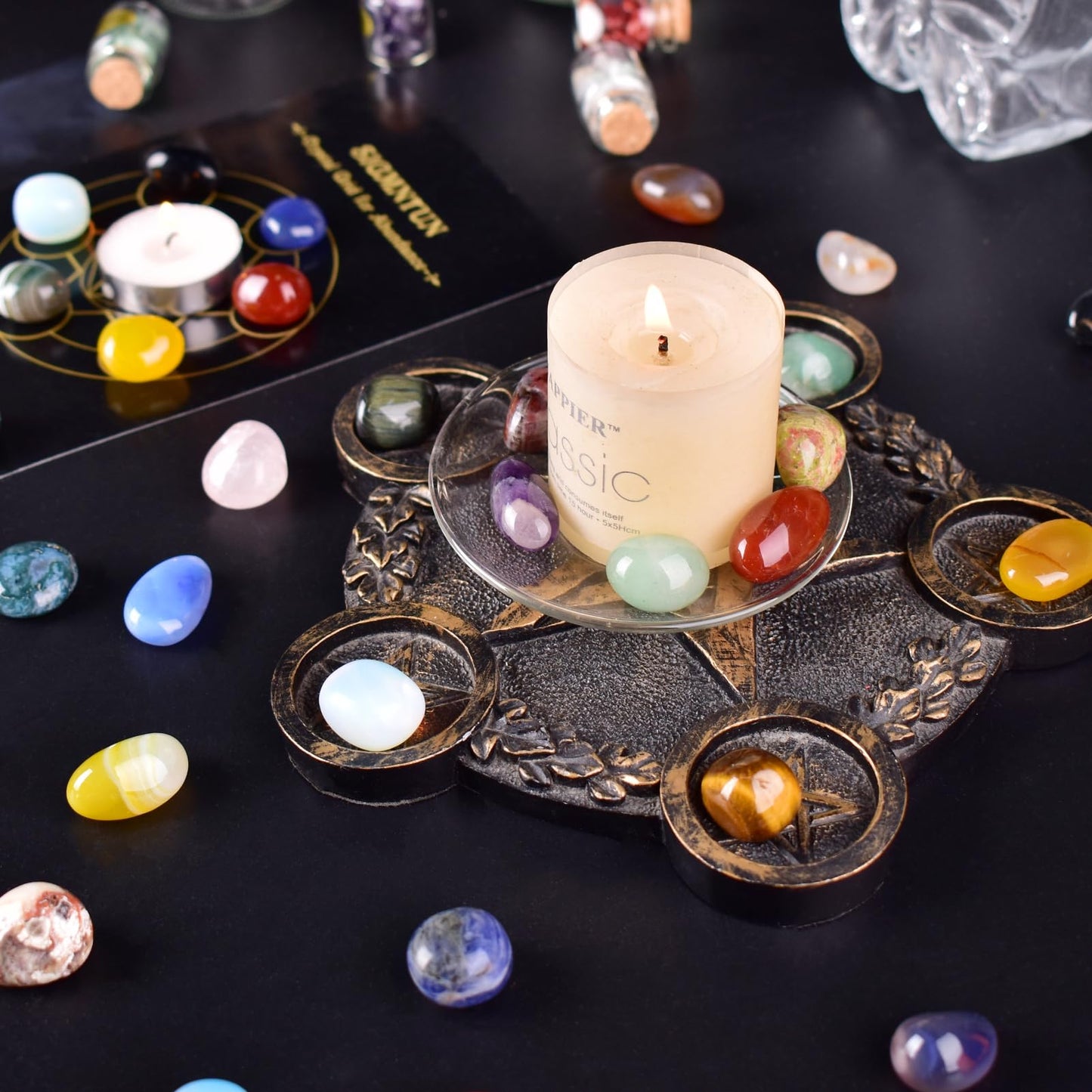 SigMntun Mookaite Jasper Healing Crystal Stone Set - 24 Pieces, 0.6" Natural & Polished Stones for Healing, Meditation, Reiki, Chakra, Crafting & Decoration