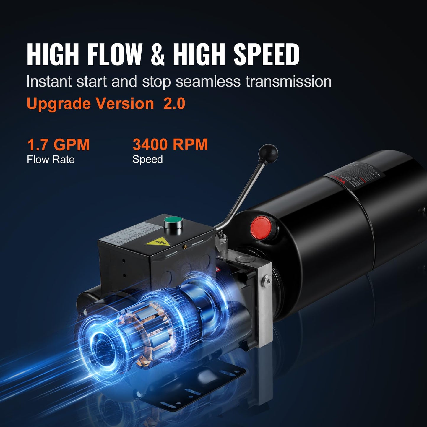 VEVOR Hydraulic Power Unit 220V 10 Quart Car Lift 3HP Hydraulic Pump Power Unit Single Phase Hydraulic Pumps with 10L Steel Tank Hydraulic Power Unit for Auto Repair Single Phase