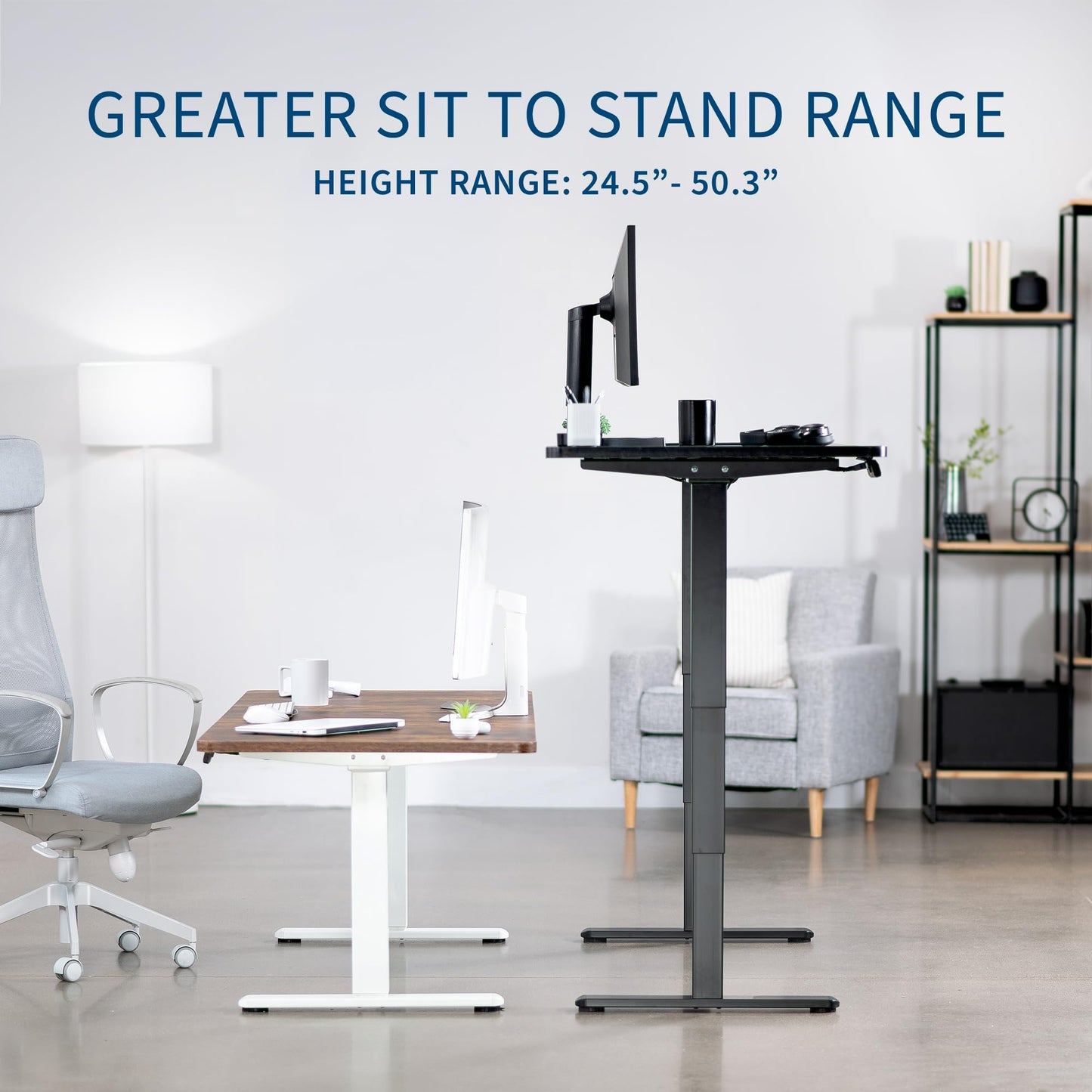 VIVO Electric 71 x 30 in Dual Motor Sit Stand Desk, Memory Height Adjustment, 2B Series, Black Top Black Frame, DESK-KIT-2B7B