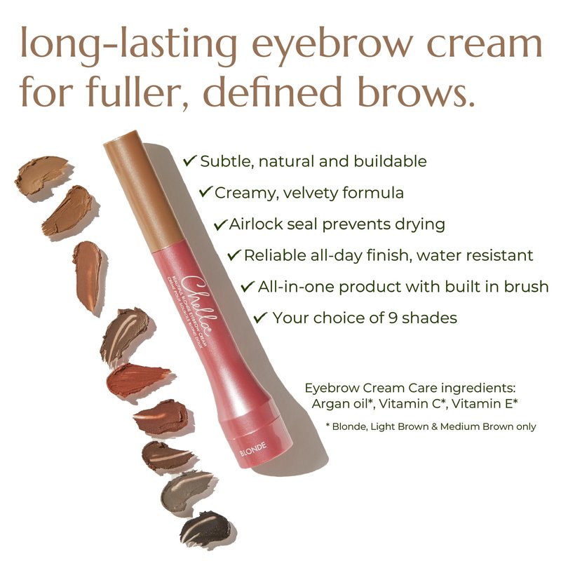 Chella Eyebrow Cream, Beautiful Blonde - Vegan, Cruelty Free, Paraben Free, Gluten Free Eyebrow Pomade Makeup - Long Wearing, Velvet Consistency, Water Proof