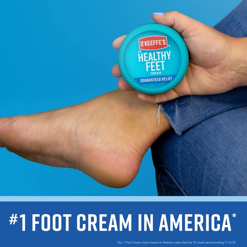 O'Keeffe's Working Hands Hand Cream, 6.8 oz Jar and Healthy Feet Foot Cream, 6.4 oz Jar - Repairing Skincare for Extremely Dry, Cracked Hands and Feet