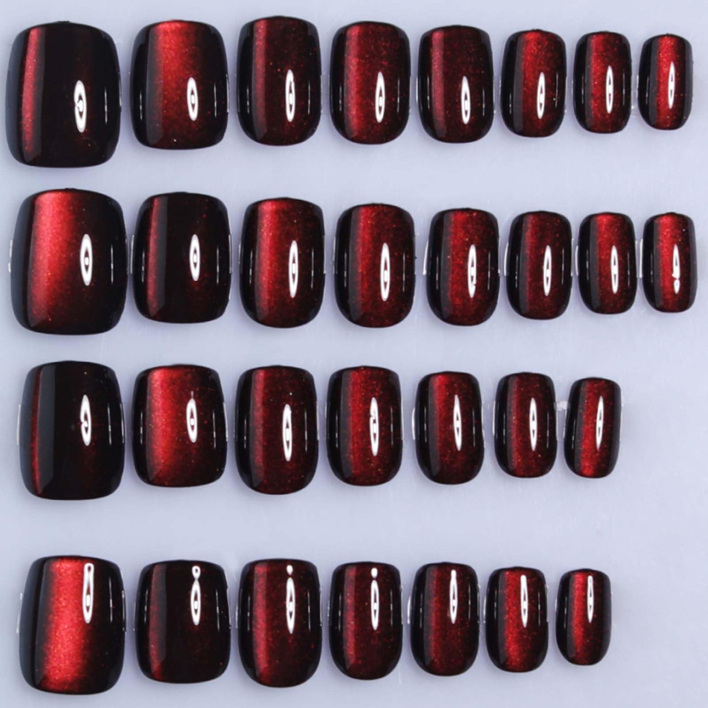 Hkanlre Short Press-On Nails Square Fake Nails Jelly Acrylic Fake Nail Finish Salon-Quality Holiday Nails 30 Nail Kit for Women