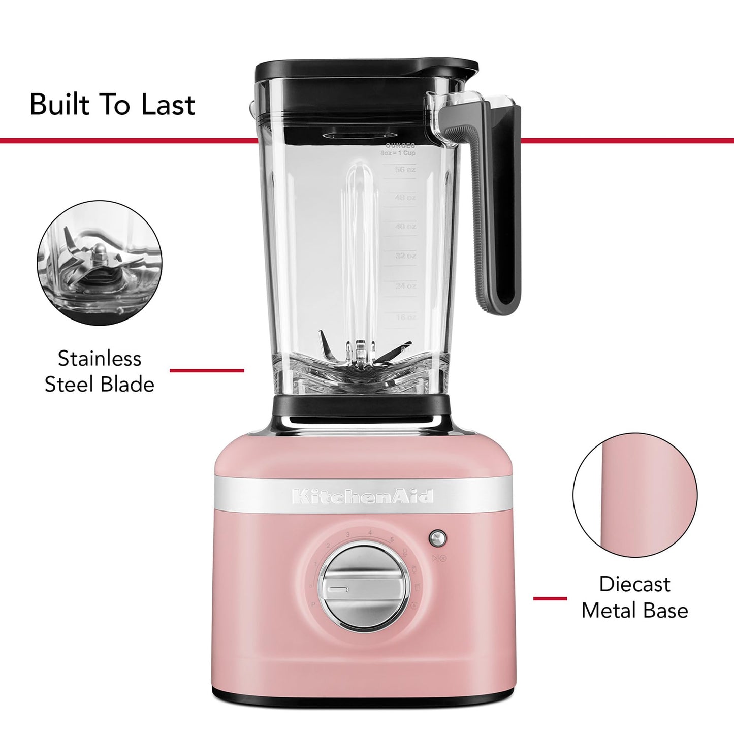 KitchenAid K400 Variable Speed Blender with Tamper - KSB4028 - Dried Rose