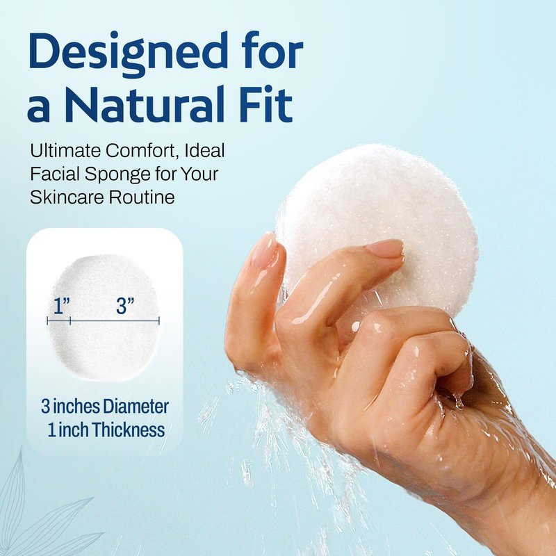 HartFelt Round Face Scrubber for Women | Reusable Facial Sponges for Daily Cleansing | Facial Exfoliating Pads for Removing Dead Skin, Dirt & Makeup | Use with Favorite Cream | Made in USA - 4 Count