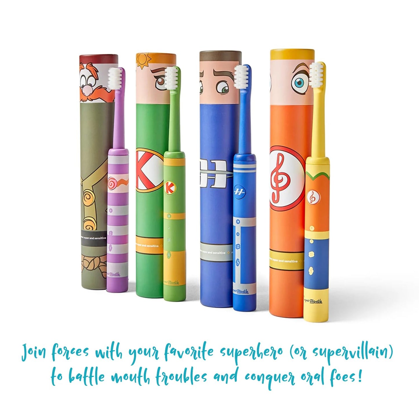SuperMouth Smile Sidekick Sonic Toothbrush for Kids – Rechargeable, 3 Brushing Modes, Ultra-Soft Bristles, 2-Min Timer, Replaceable Brush Head – Includes Augmented Reality Sticker to Teach Brushing