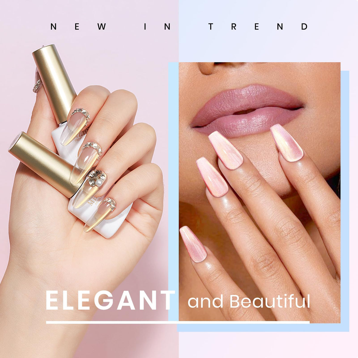 MIZHSE Cat Eye Gel Nail Polish Set, 6 Colors Dawn Ceramic Magnetic Gel Polish with Magnet Stick, Trendy Salon French Nail Polish Kit DIY at Home Gift Set for Women