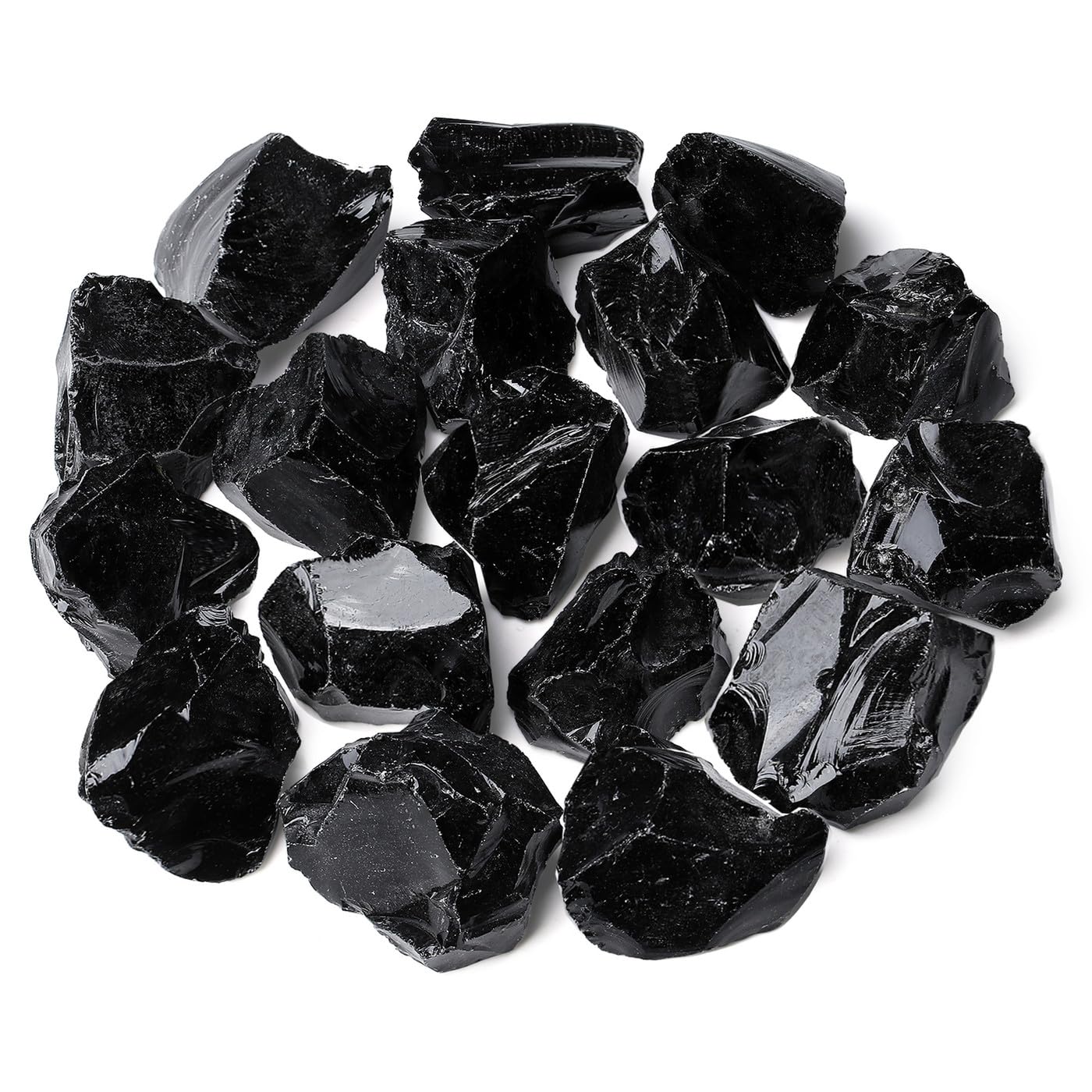 ZHIYUXI 1lb Obsidian 2" Rough Stones Crystals Raw Crystal Bulk Large Crystals and Stones Gemstones Natural Tumbling Rocks for Meditation, Fountain Rocks, Wire Wrapping, Wicca, Cabbing, Decor