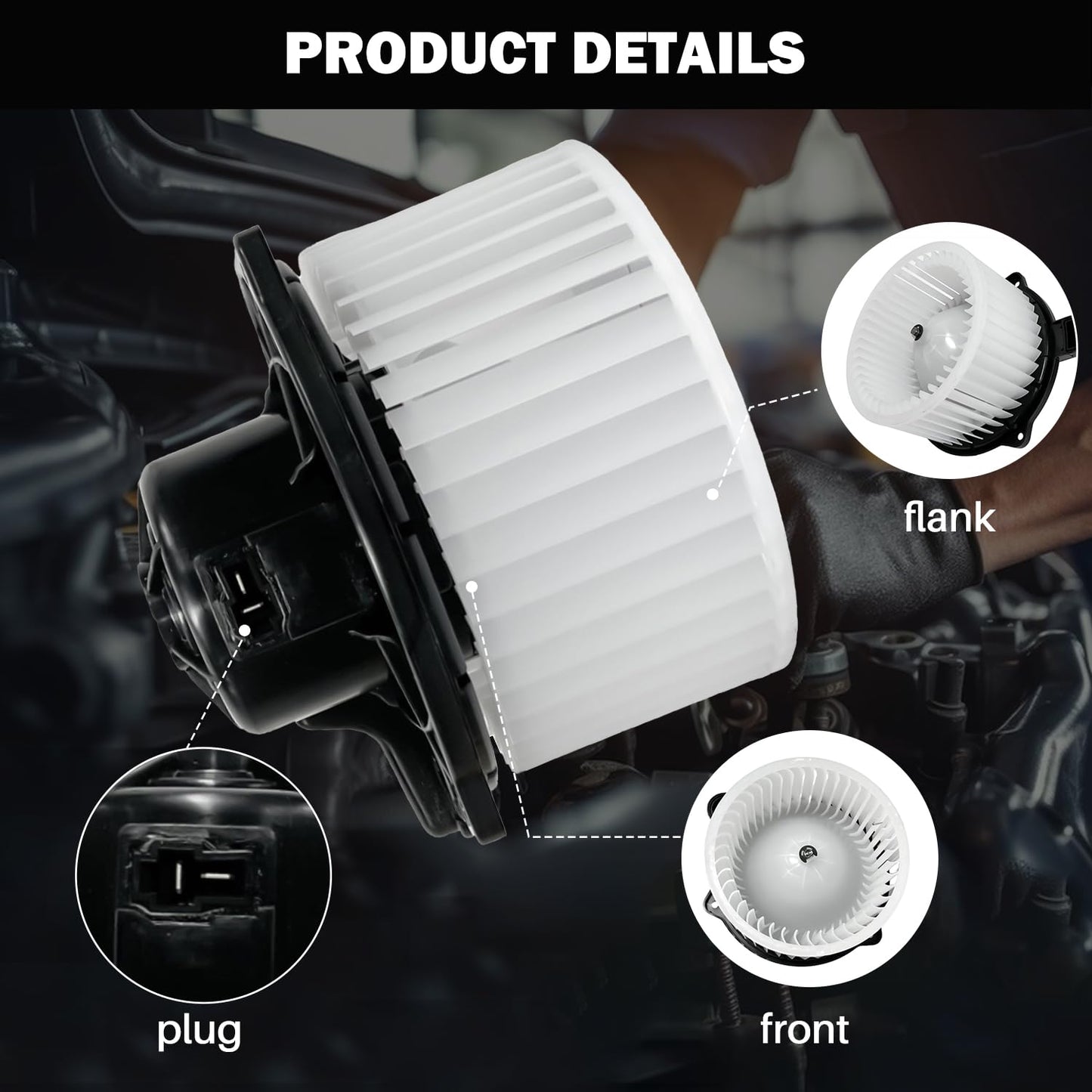Aspligo 700258 Front AC Heater Blower Motor Fan Fit for Hyundai Santa Fe 2010-2017, Santa Fe Sport 2013 2014 2015 2016 2017, Compatible with Kia Sorento 2011 2012 2013 2014 2015 SK700258 97113-1U000