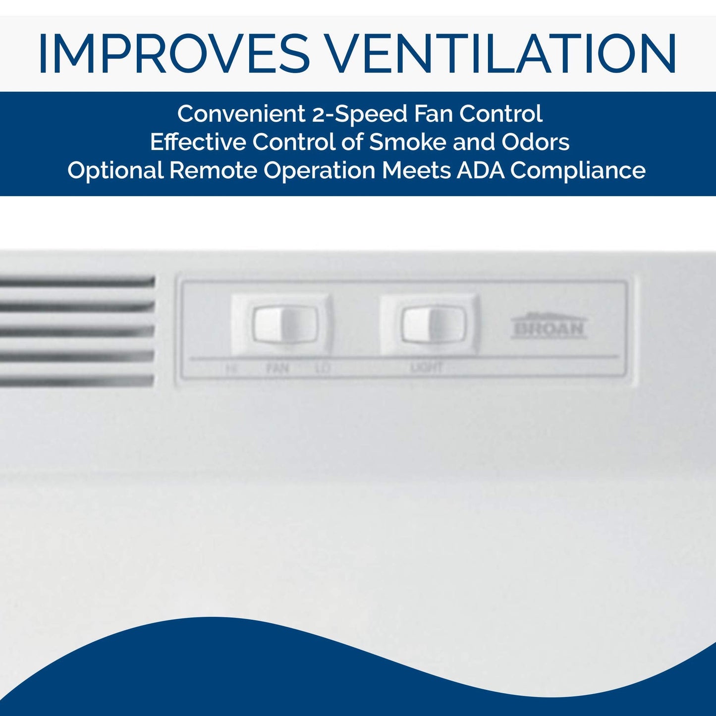 Broan-NuTone BUEZ124WW Non-Ducted Ductless Range Hood with Lights Exhaust Fan for Under Cabinet, 24-Inch, White