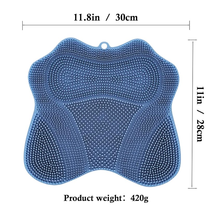 Easkite Shower Foot Scrubber, Shower Foot and Back Scrubber with Suction Cups, Shower Silicone Foot Washer for Exfoliating Massage（Blue）