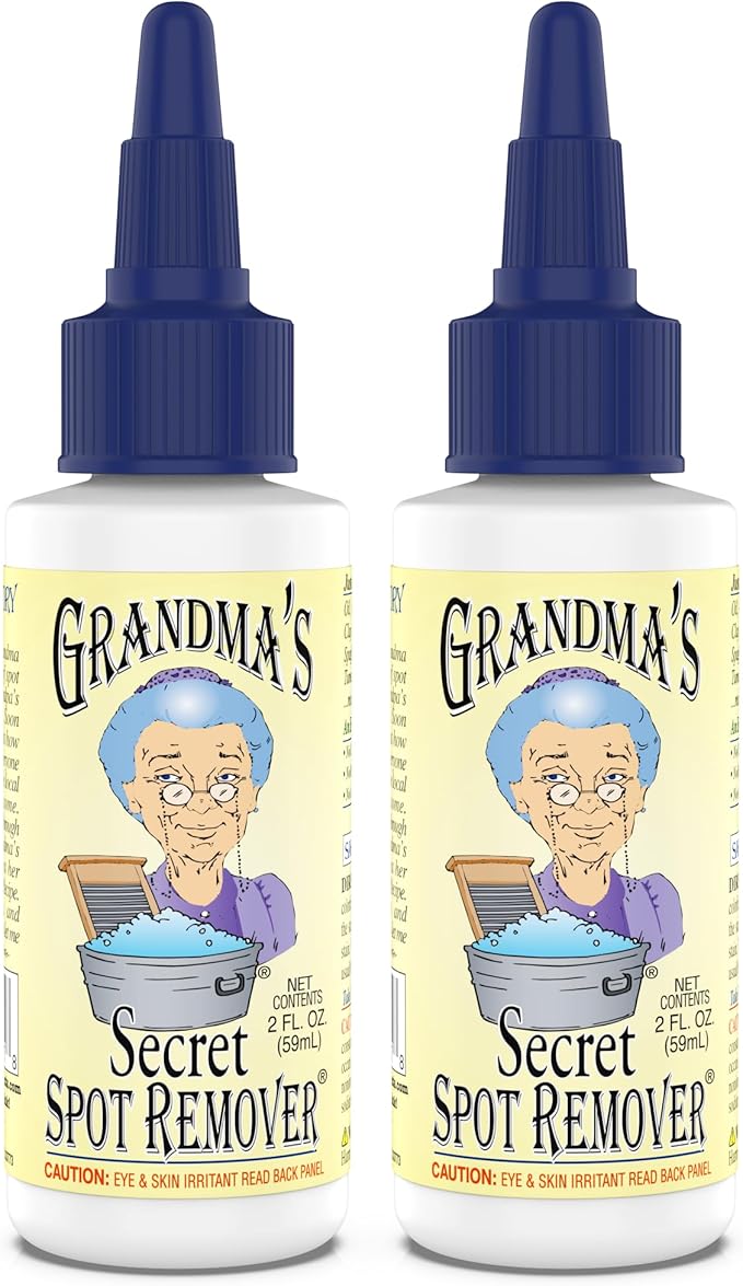 Grandma's Secret Spot Remover for Clothes - Chlorine, Bleach and Toxin-Free - Fabric Stain Remover Removes Oil, Paint, Blood and Pet Stains â 2 Ounce, Pack of 2