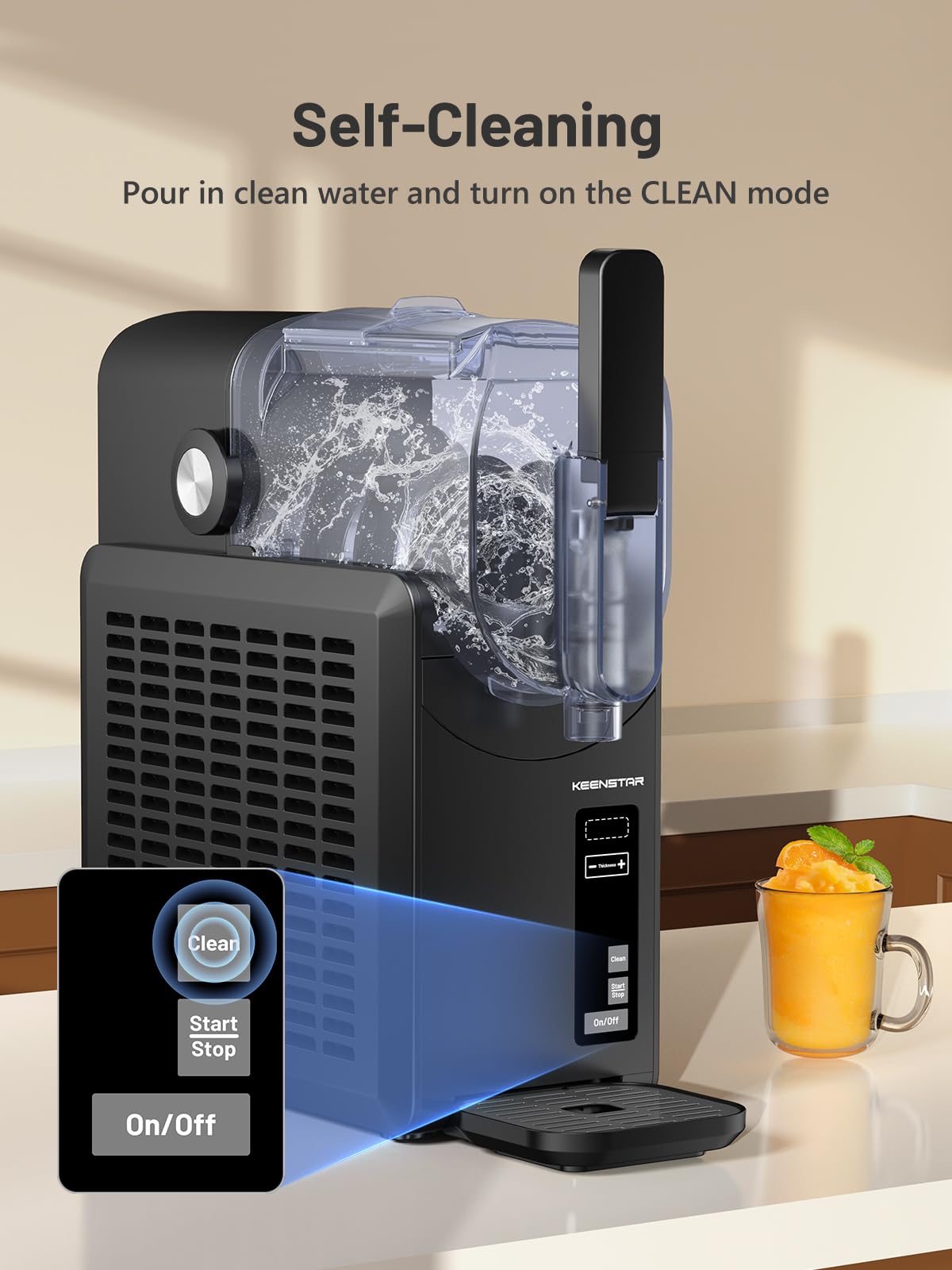 KEENSTAR 88oz Slushie Machine, Slushy Machine for Home with 5 Preset Programs, No Ice Needed, Frozen Drink Maker with Self-Cleaning for Frozen Margaritas, Frappés, Milkshake & More
