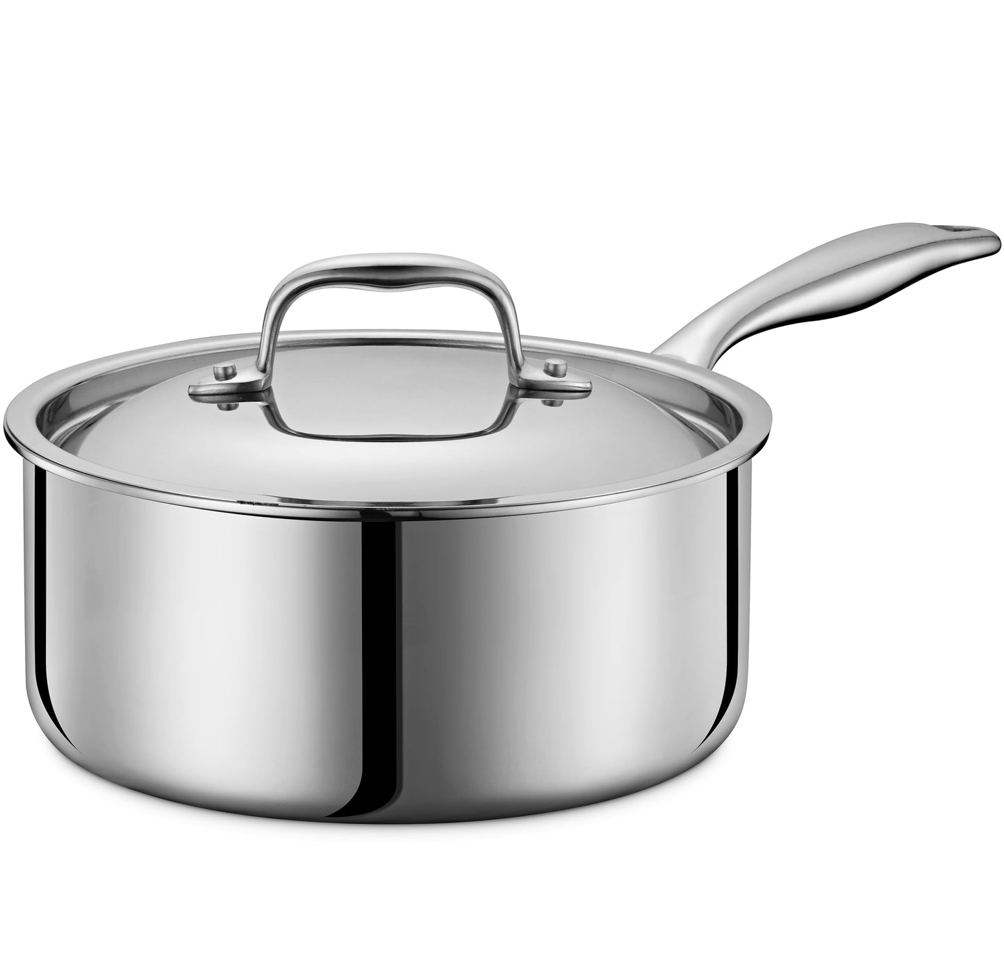 LEGEND COOKWARE 5-Ply Stainless Steel 3-Quart Sauce Pan with Lid - Induction Compatible, Oven Safe 800°F - Non-Toxic, No Coatings - Even Heating, Won't Warp - Built to Last Generations