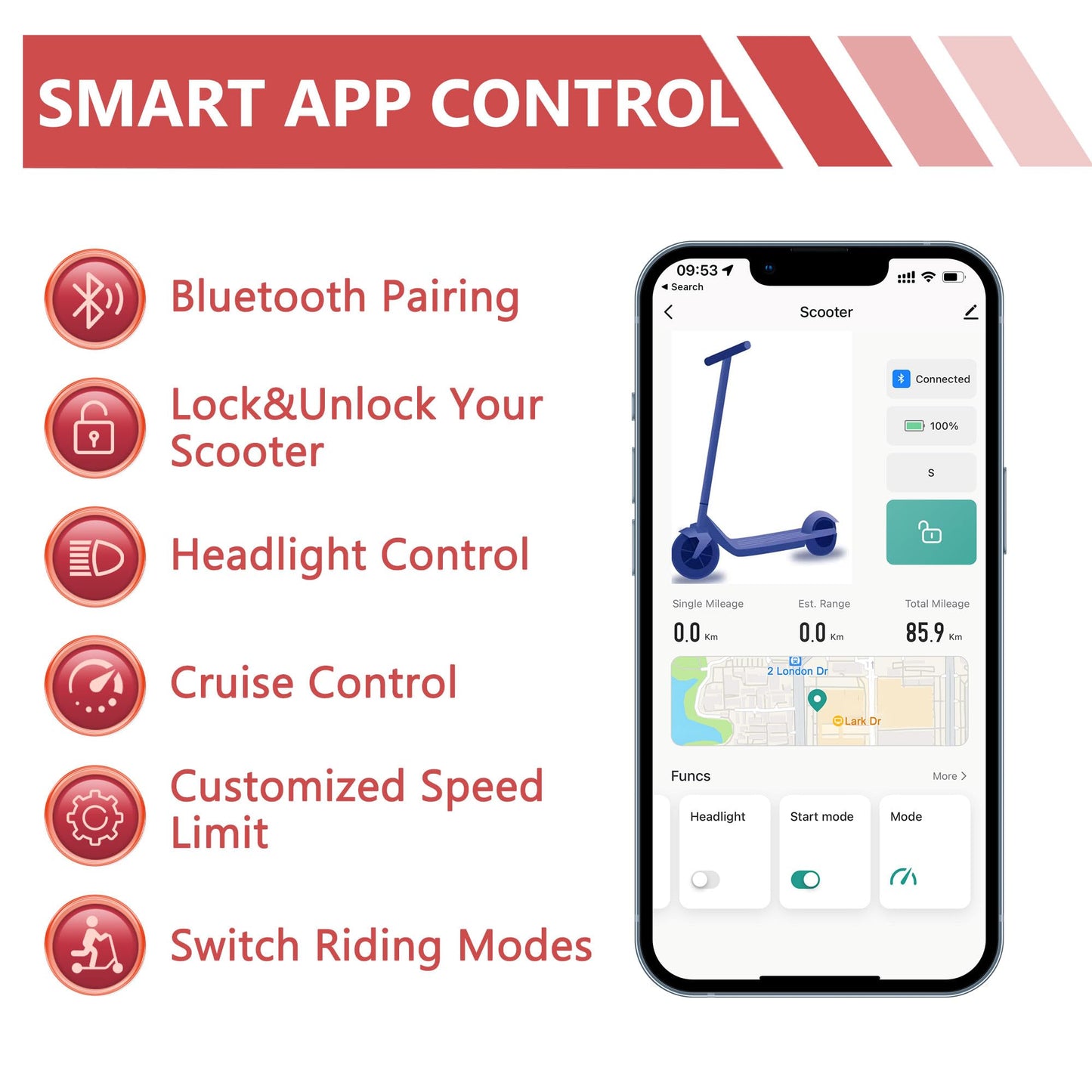MAXSHOT Electric Scooter for Adults, 8.5/10/14" Tires, 19/22Mph, 350W/500W Motor, 21-28 Miles Range, Folding E-Scooter with Dual Suspension,APP Control
