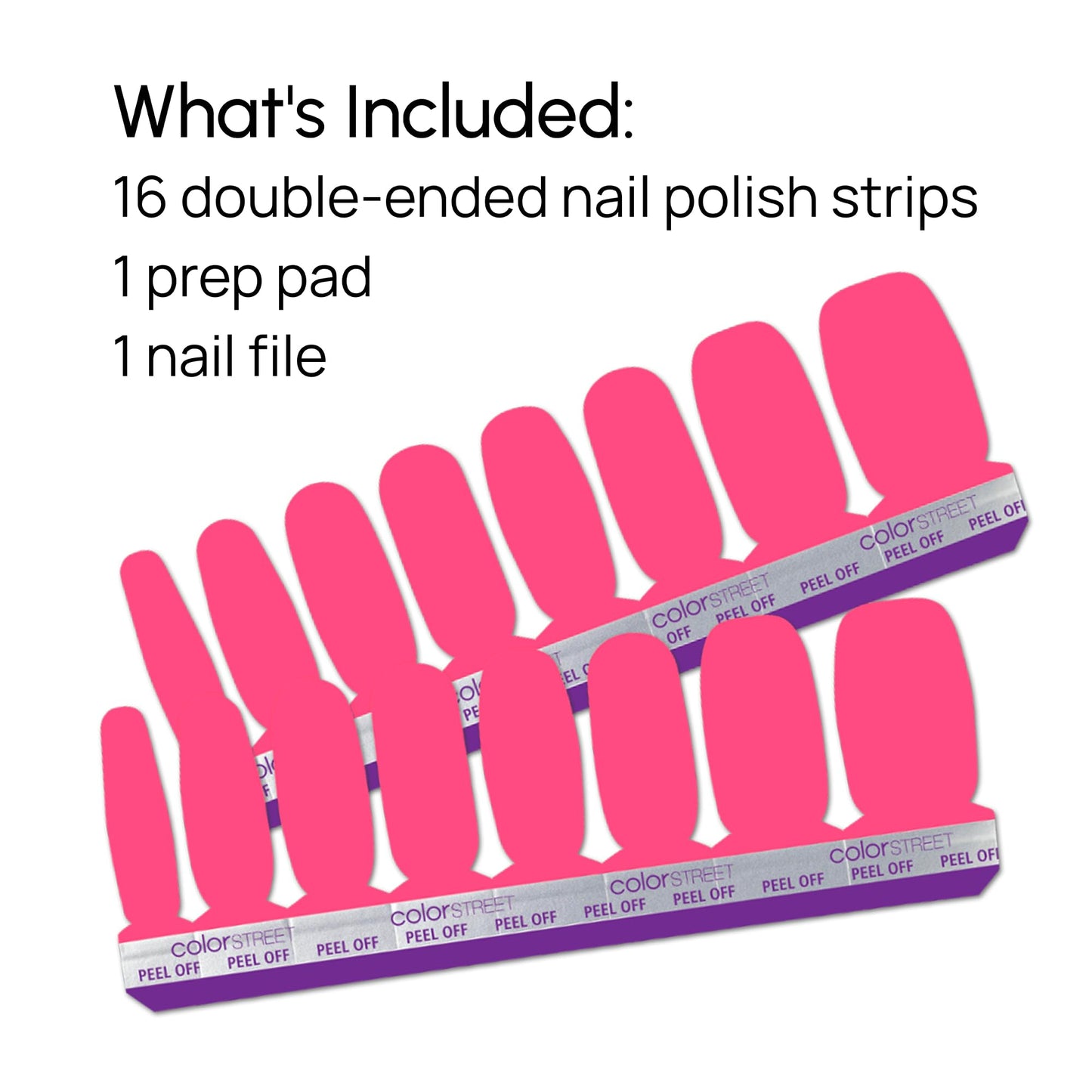 ColorStreet Watermelon Session - Juicy Watermelon Pink Nail Strips Creme Finish 16 Double-Ended Nail Polish Strips vibrant, Mouthwatering Color for a Fun, Fresh Manicure Easy to Apply, No Drying Time