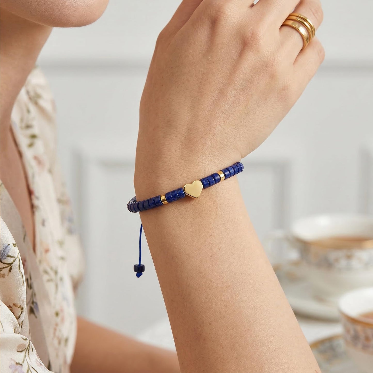 Svovin Inspirational Gifts Bracelets for Women, Healing Natural Stone Bracelets (Lapis Lazuli)