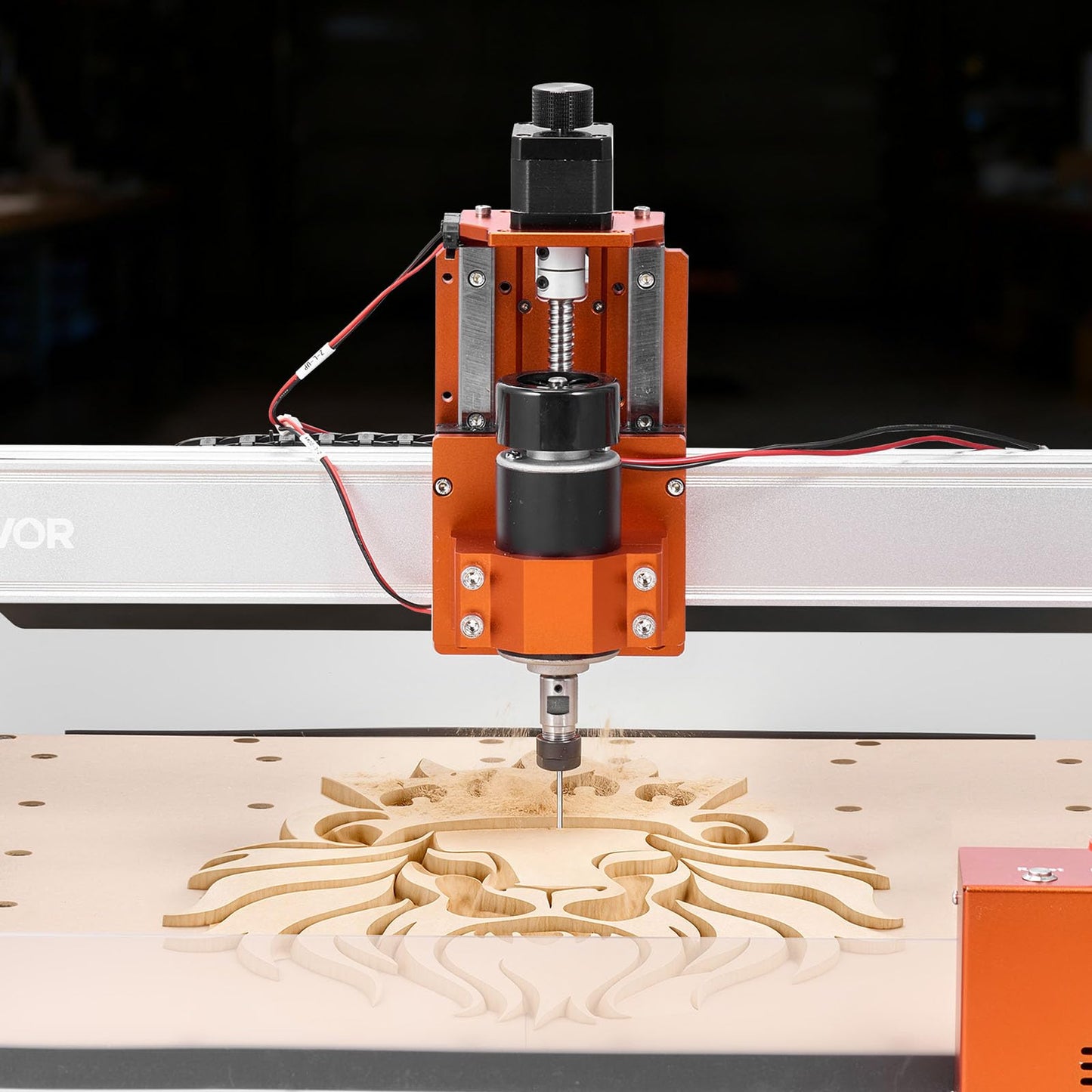 VEVOR CNC Router Machine, 100W Spindle, 3-Axis Wood Engraving Milling Machine, with 15.75 x 15.75 x 3.74 in Working Area, Linear Rail, Aluminum Alloy Structure, for Wood Acrylic Carving Cutting
