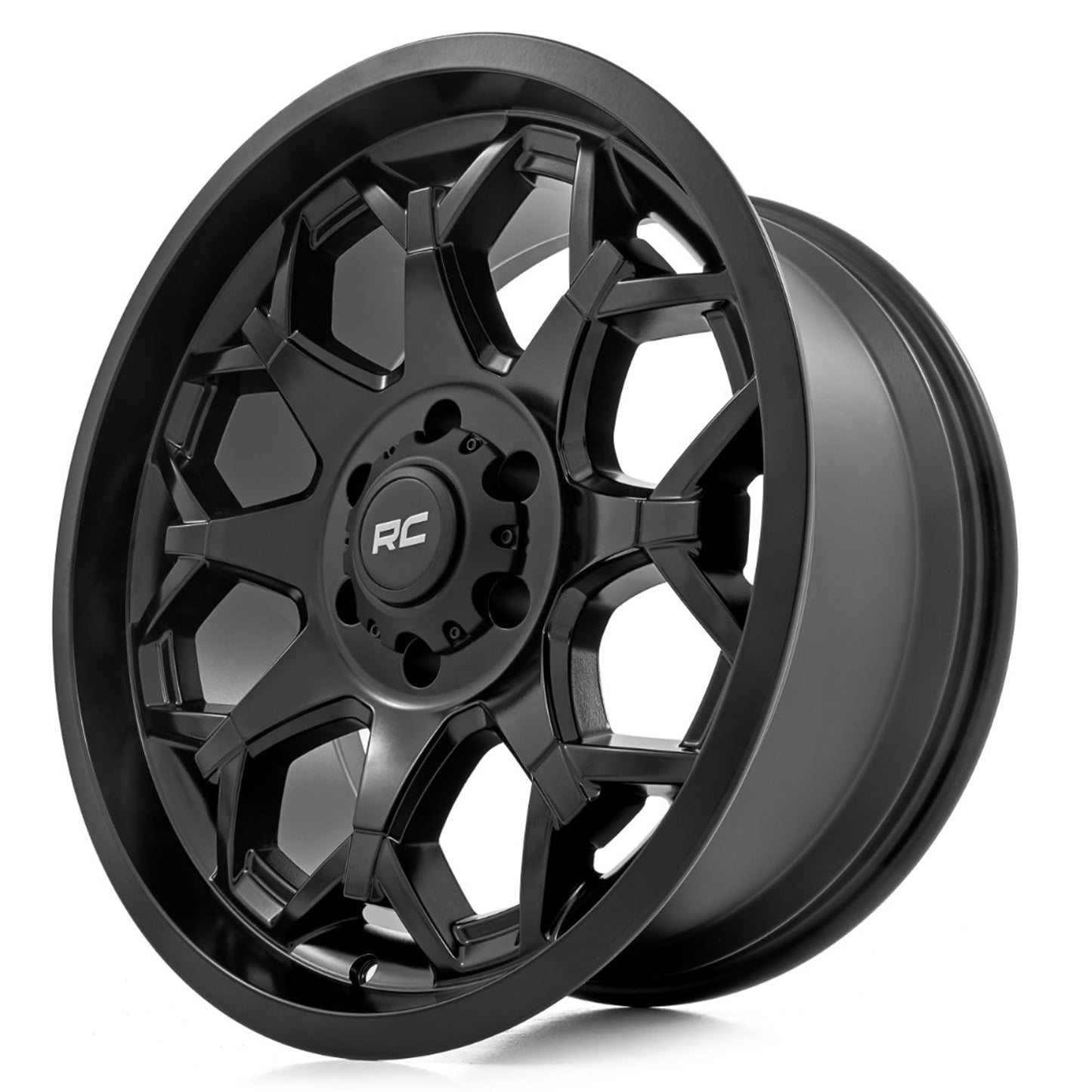 Rough Country 80 Series 20x9 Wheel - 6x135mm Bolt Pattern, 0mm Offset, One-Piece Aluminum, Semi-Gloss Black Off-Road Rim for Jeeps, Trucks, SUV