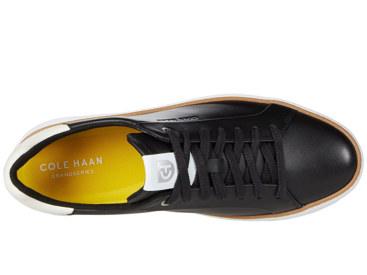 Cole Haan Womens Grandpro Topspin Sneaker, Black/Optc Wht/Cyber Yellow, 8-C US