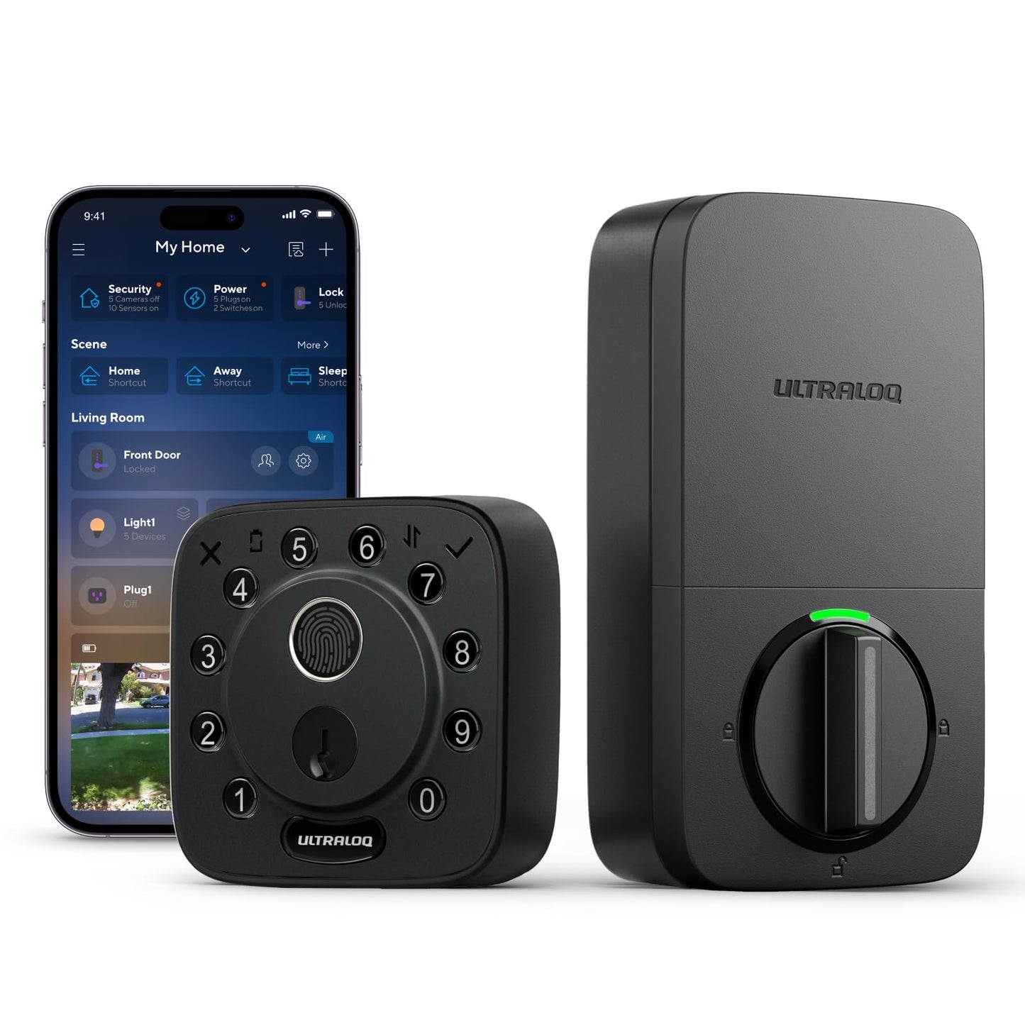 ULTRALOQ 2026 Upgrade Bolt Fingerprint Smart Lock in Black, Biometric Deadbolt with Built-in WiFi, Keyless Entry Door Lock, App Remote Control, 10 Months Battery, IP65 Waterproof, BHMA Grade AAA