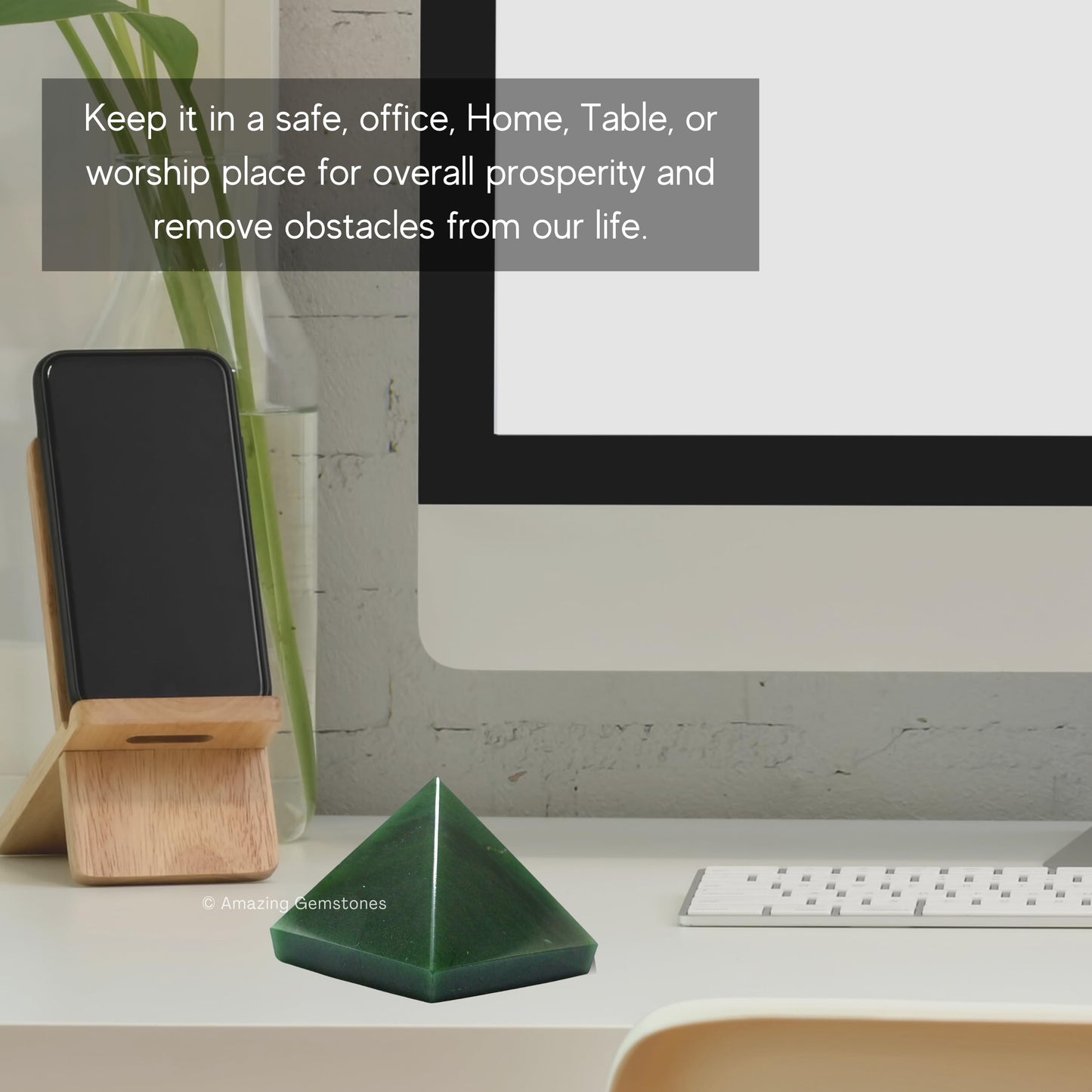 Amazing Gemstone Green Aventurine Pyramid Crystal Healing Stones - 1.5" Great Pyramid Figurine of Natural Stone Pyramid for Meditation, Reiki, Chakra Balancing and Crystal Pyramids Grid