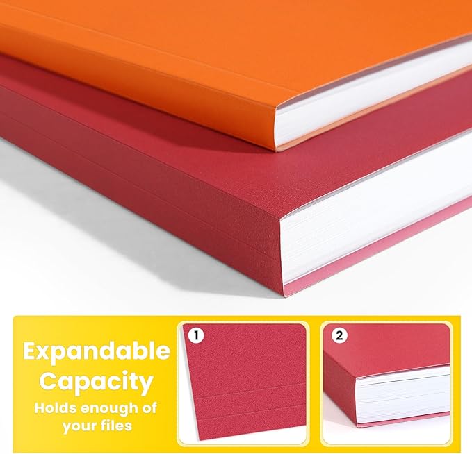 SUNEE File Folders, 30 Pack Manilla Folders 8.5 x 11, Colored File Folders Home Office School Supplies for Documents Files Paper, 6 Assorted Colors