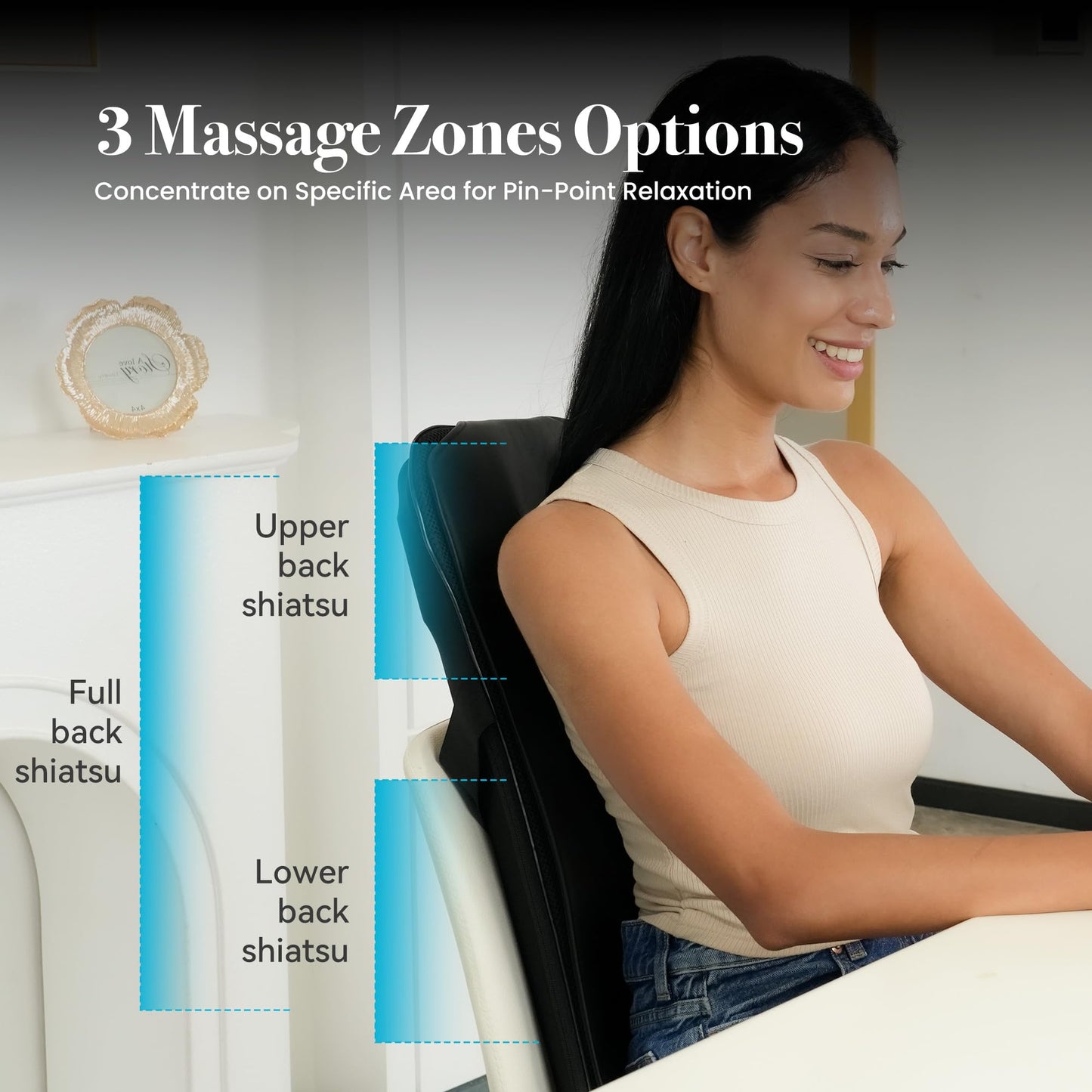 CuPiLo Shiatsu Back Massager for Pain Relief - 3D Kneading Massage Chair Pad for Back,Deep Tissue Kneading Massage Seat Cushion for Home or Office,Ideal Gifts for Men Women