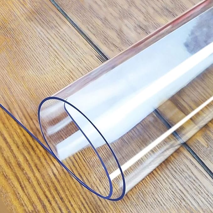 LovePads Clear Table Cover Protector, 44 x 78 Inch 2mm Thick Plastic Table Cover, Table Protector for Dining Room Table, Waterproof Dresser Cover Top for Kitchen, Coffee, Writing Desk