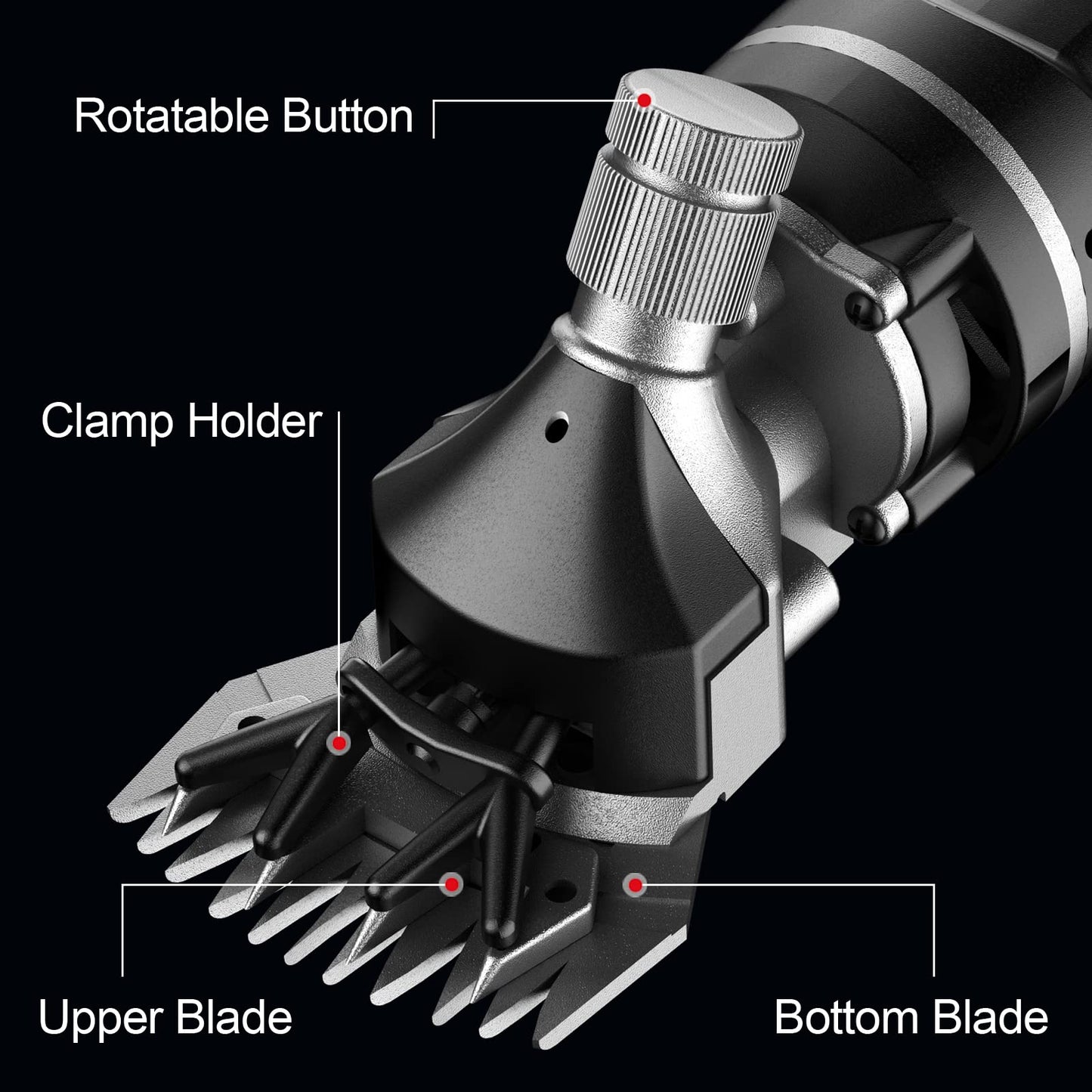 SENCAN Sheep Clippers, 750W Farm Livestock Grooming Kit for Equine, Goat, Pony, Cattle and Large Thick Coat Animals (6 speeds, with 2 Blades)