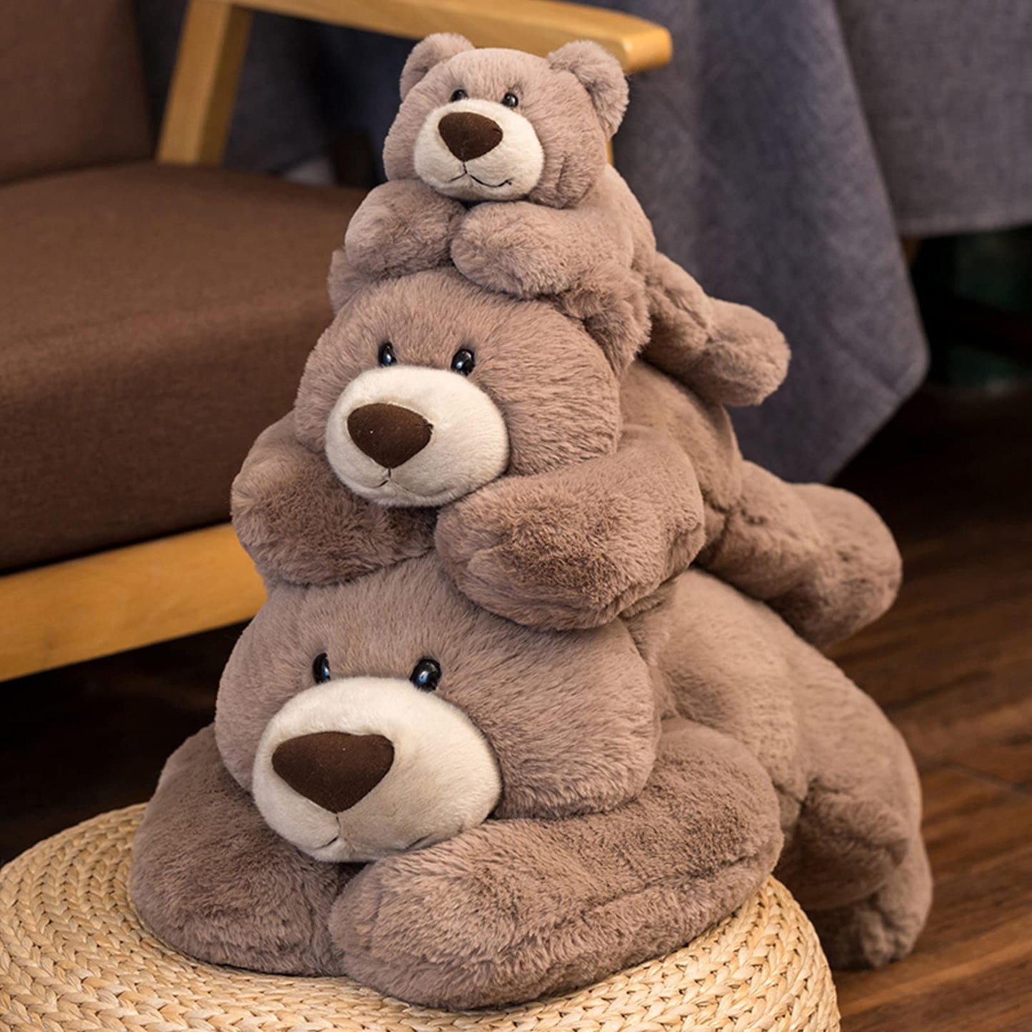 Hronsa Weighted Stuffed Animals, 19.7in 3.3lbs Weighted Bear Stuffed Animal Toy Cute Brown Bear Plush Pillow for Adults Boys Girls