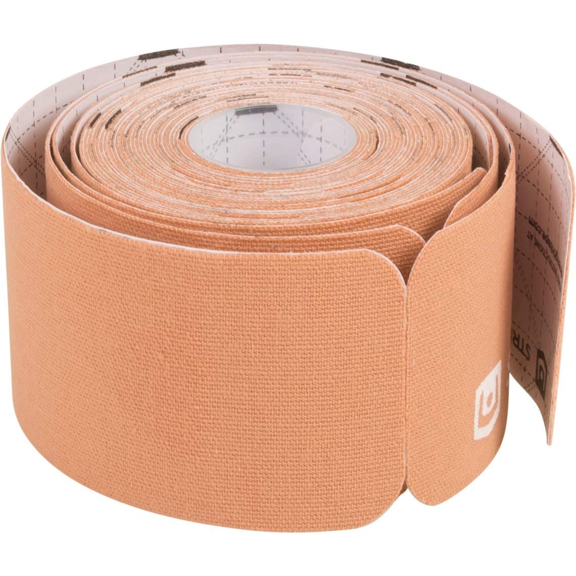 StrengthTape Kinesiology Tape - 16.4' (5m) Roll of 10" Precut Strips - Beige"