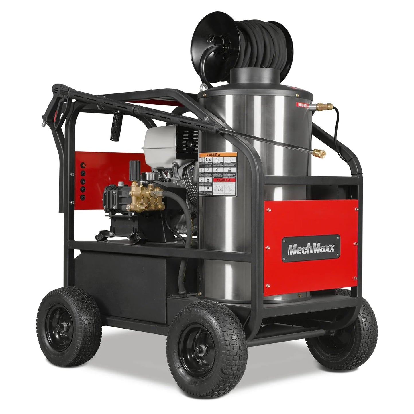 MechMaxx Honda GX390 389CC 11.7HP E-Start Engine 4000 PSI 4 GPM Hot Water Pressure Washer with Hose Reel, HPW40H