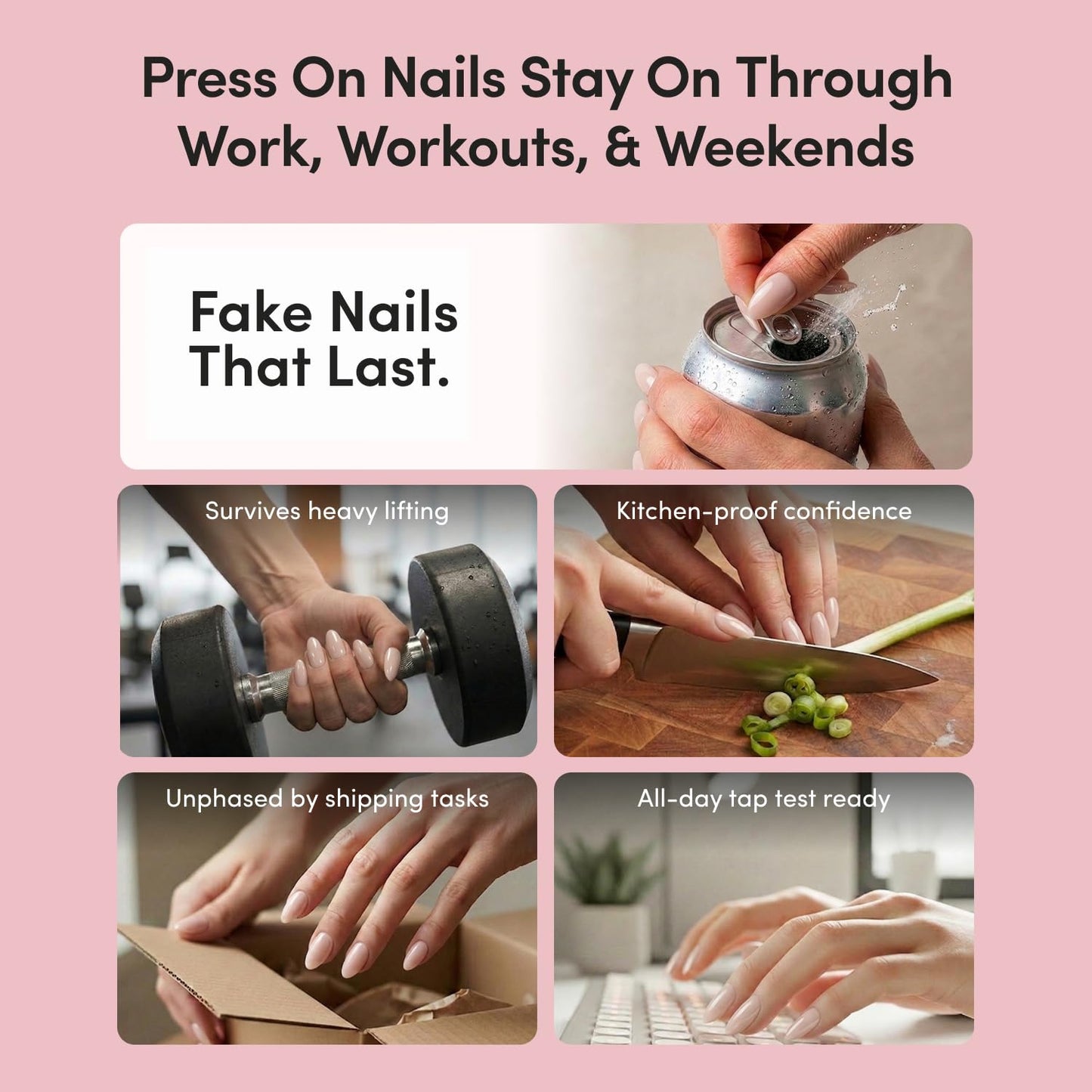 Glamnetic Short Almond Press-On Nails Bundle - Sicilian Sun, Sunbaked & Sunset Tide | Brown Fake Nails with a Velvet Finish | Tropical Nails with Brown Floral Designs, Gold Foil | False Nails Nails wi