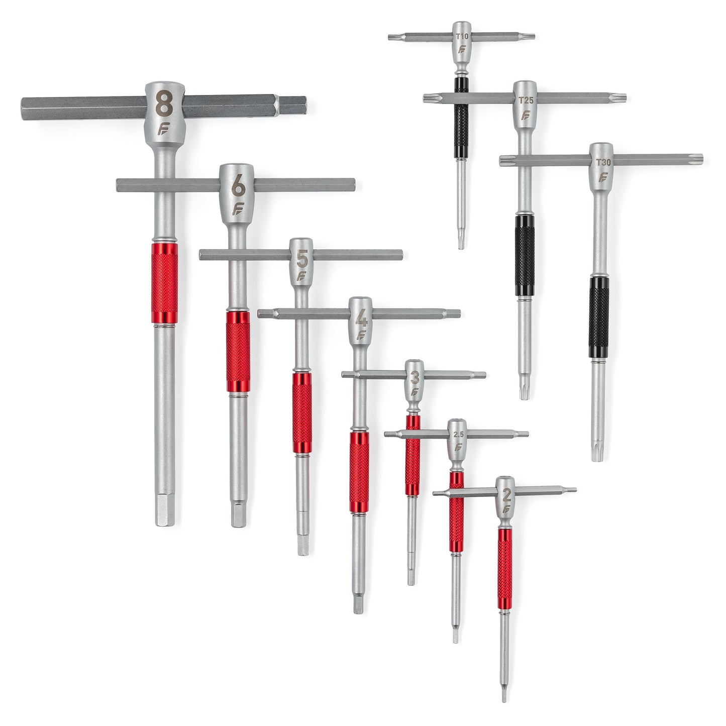 Feedback Sports | Modular T-Handle Kit Hex + Torx Wrench Set | Includes 10 Tools (7 Hex Wrenches & 3 Torx) | For Bicycle Maintenance & Repair