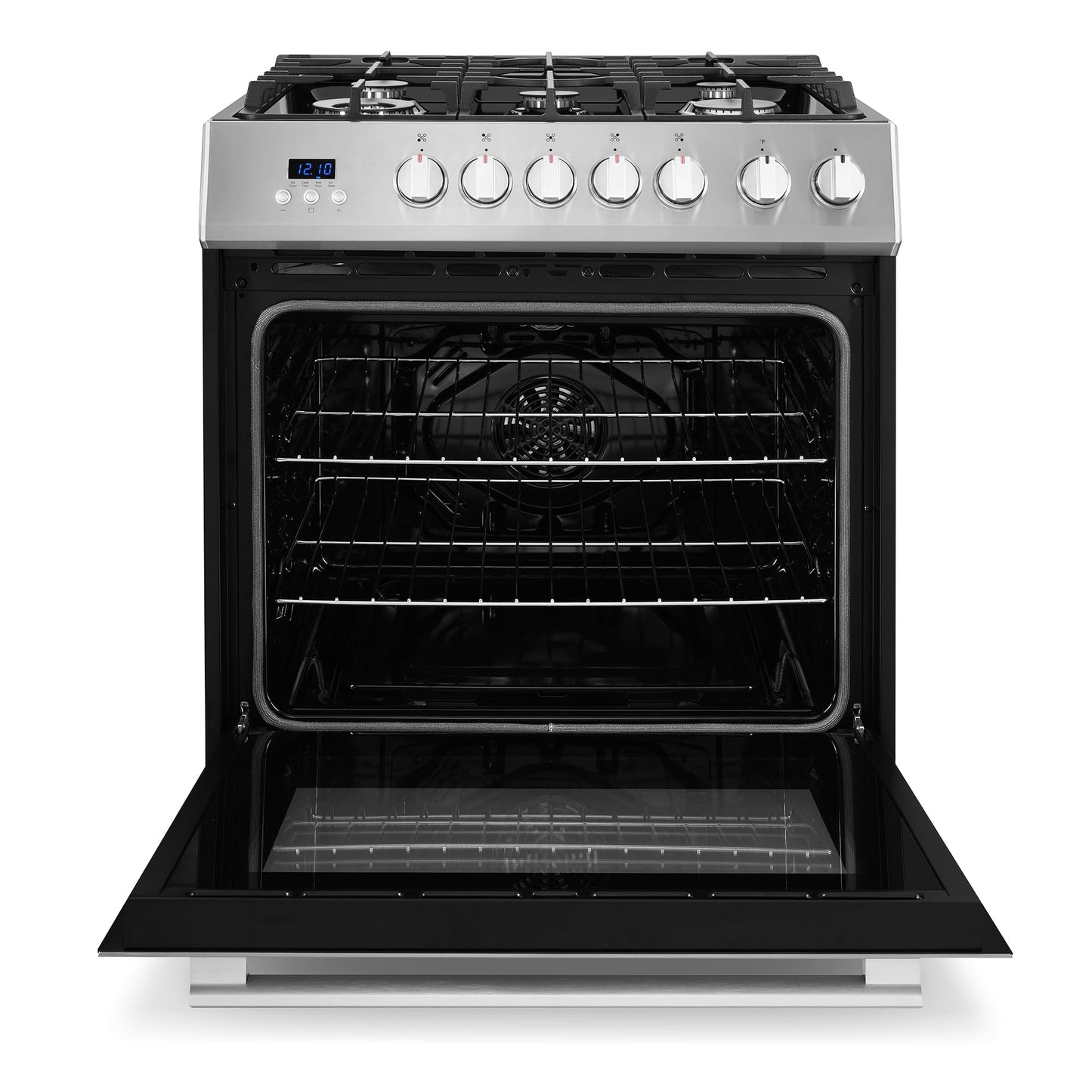 COSMO COS-305AGC 30 in. 5.0 cu. ft. Freestanding Single Oven Gas Range with 5 Burner Cooktop and Heavy Duty Cast Iron Grates in Stainless Steel