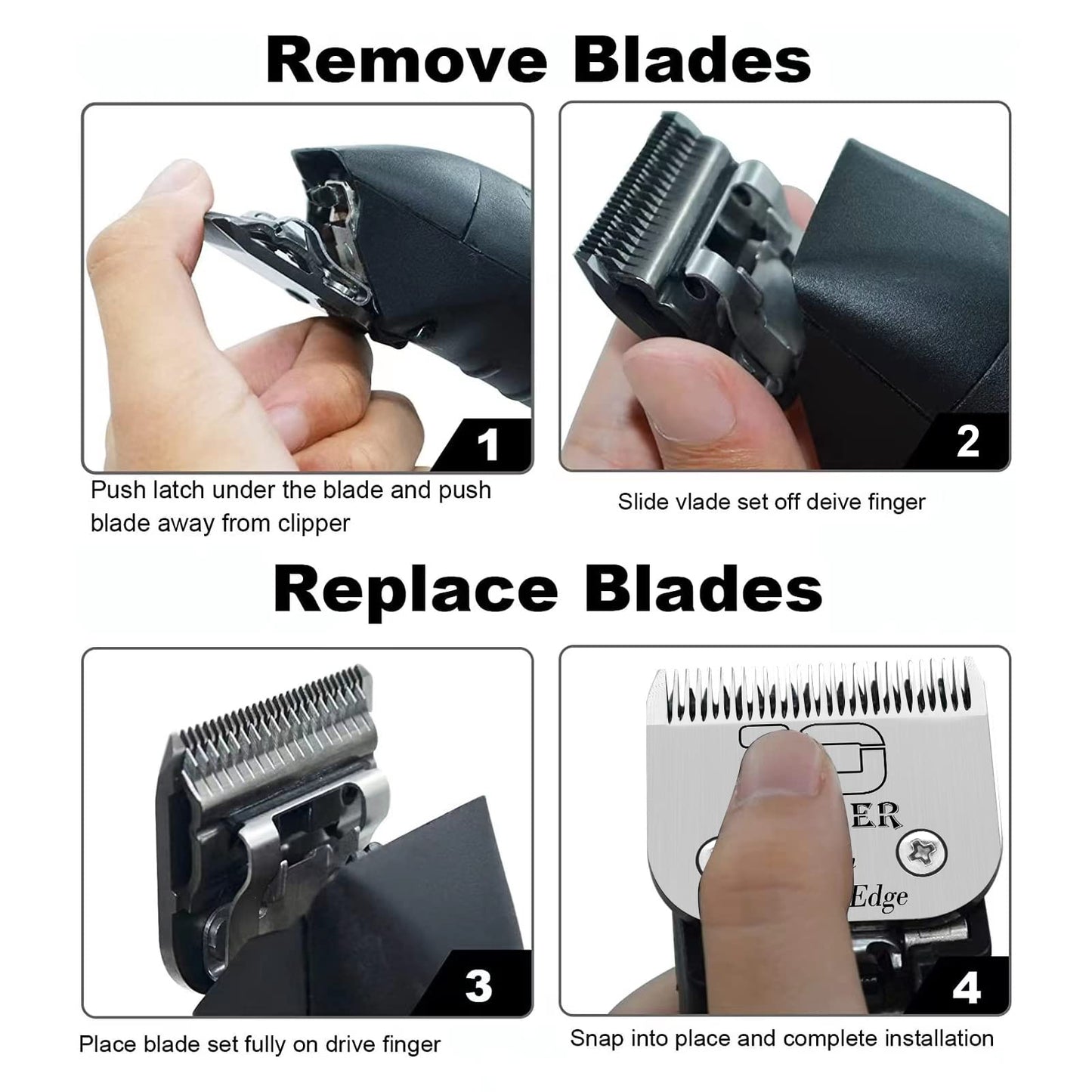 DODAER 13pcs Pet Dog Grooming Clipper Stainless Steel Blade Kit,Compatible with Andis/Oster A5,Wahl KM10 Series